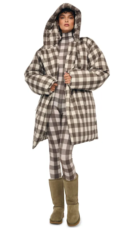 HOODED SLEEPING BAG COAT TO KNEE sold by Norma Kamali