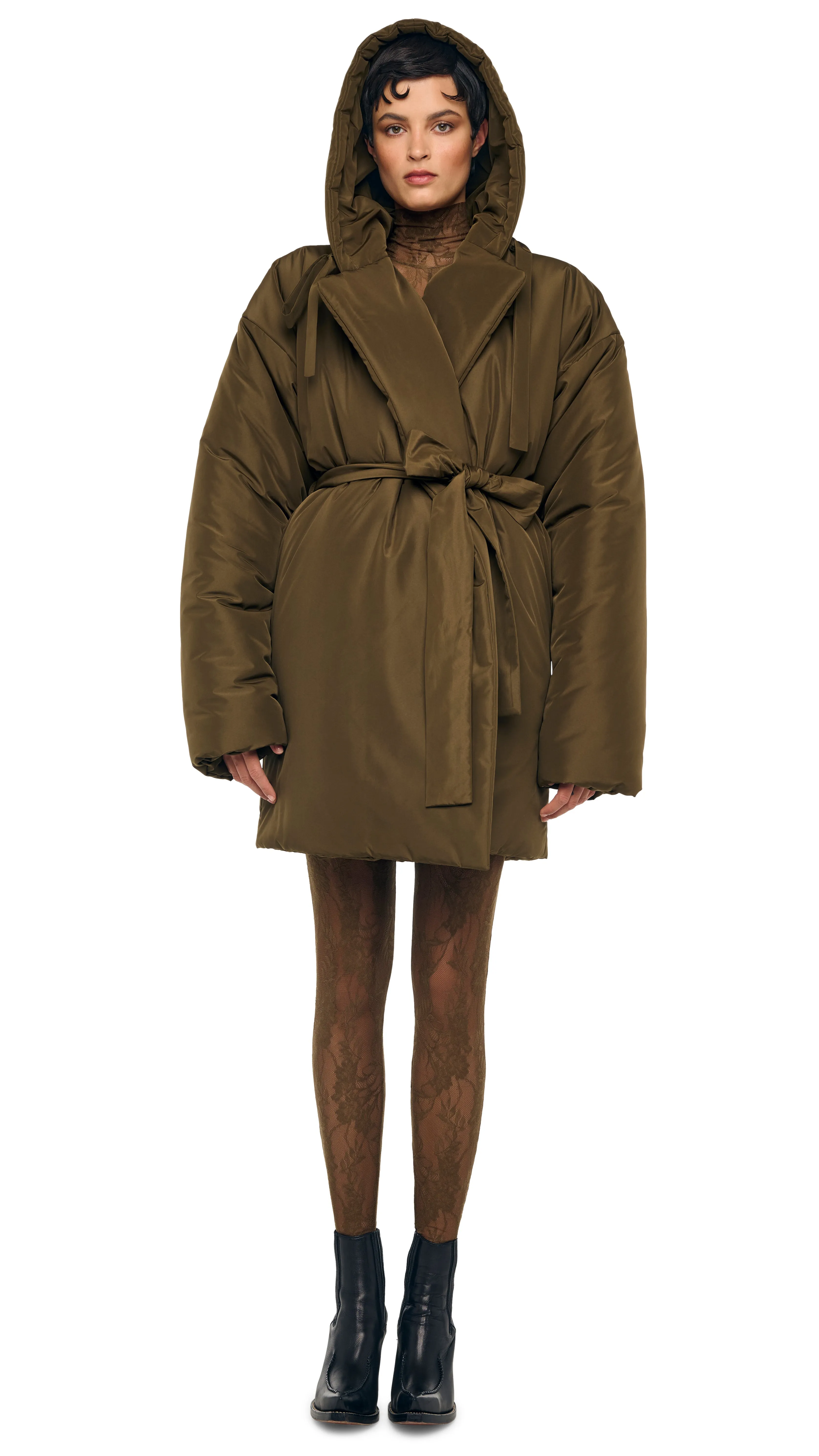 HOODED SLEEPING BAG COAT TO KNEE sold by Norma Kamali product image thumbnail 5
