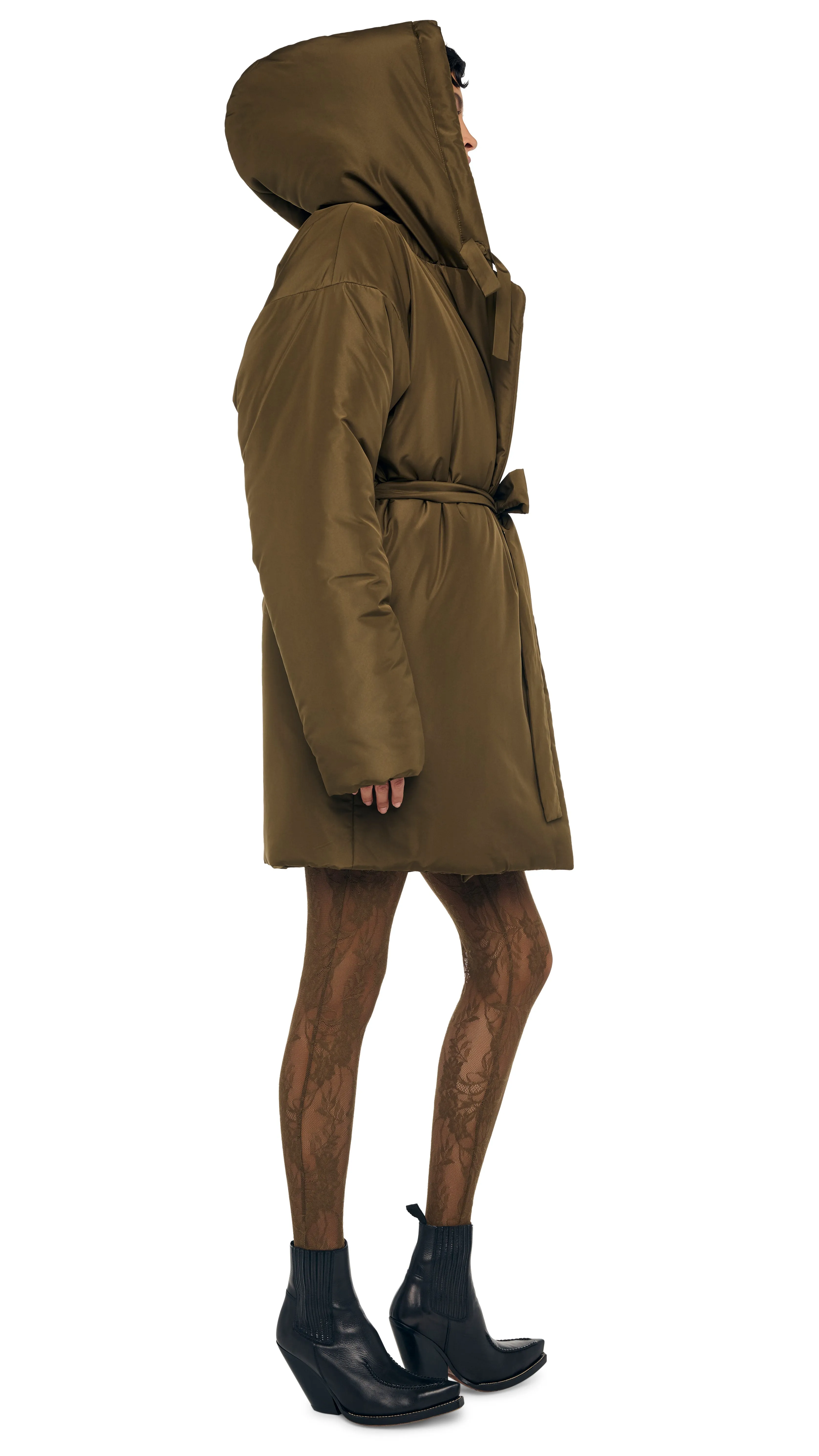 HOODED SLEEPING BAG COAT TO KNEE sold by Norma Kamali product image thumbnail 4