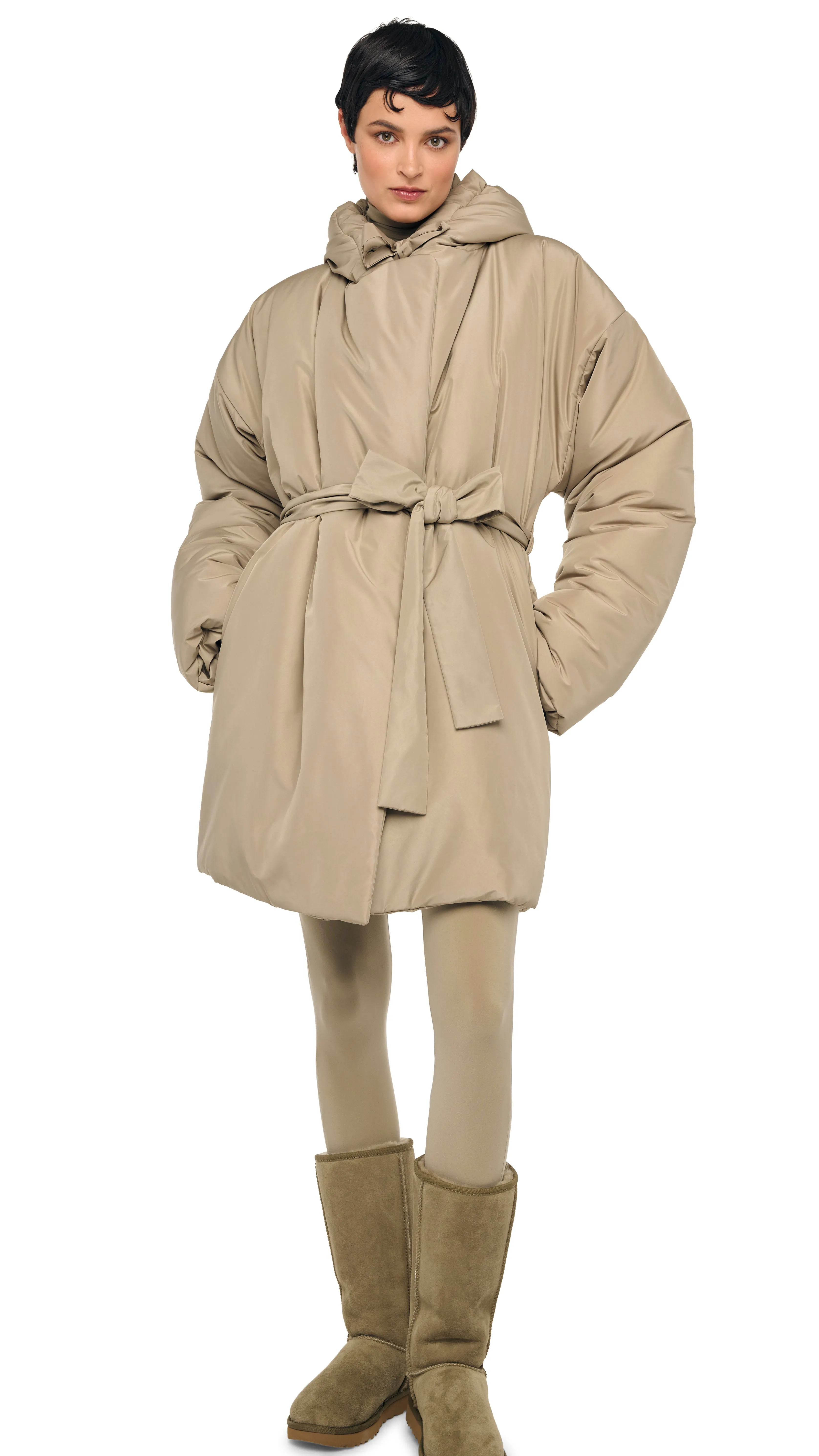 HOODED SLEEPING BAG COAT TO KNEE sold by Norma Kamali product image thumbnail 4