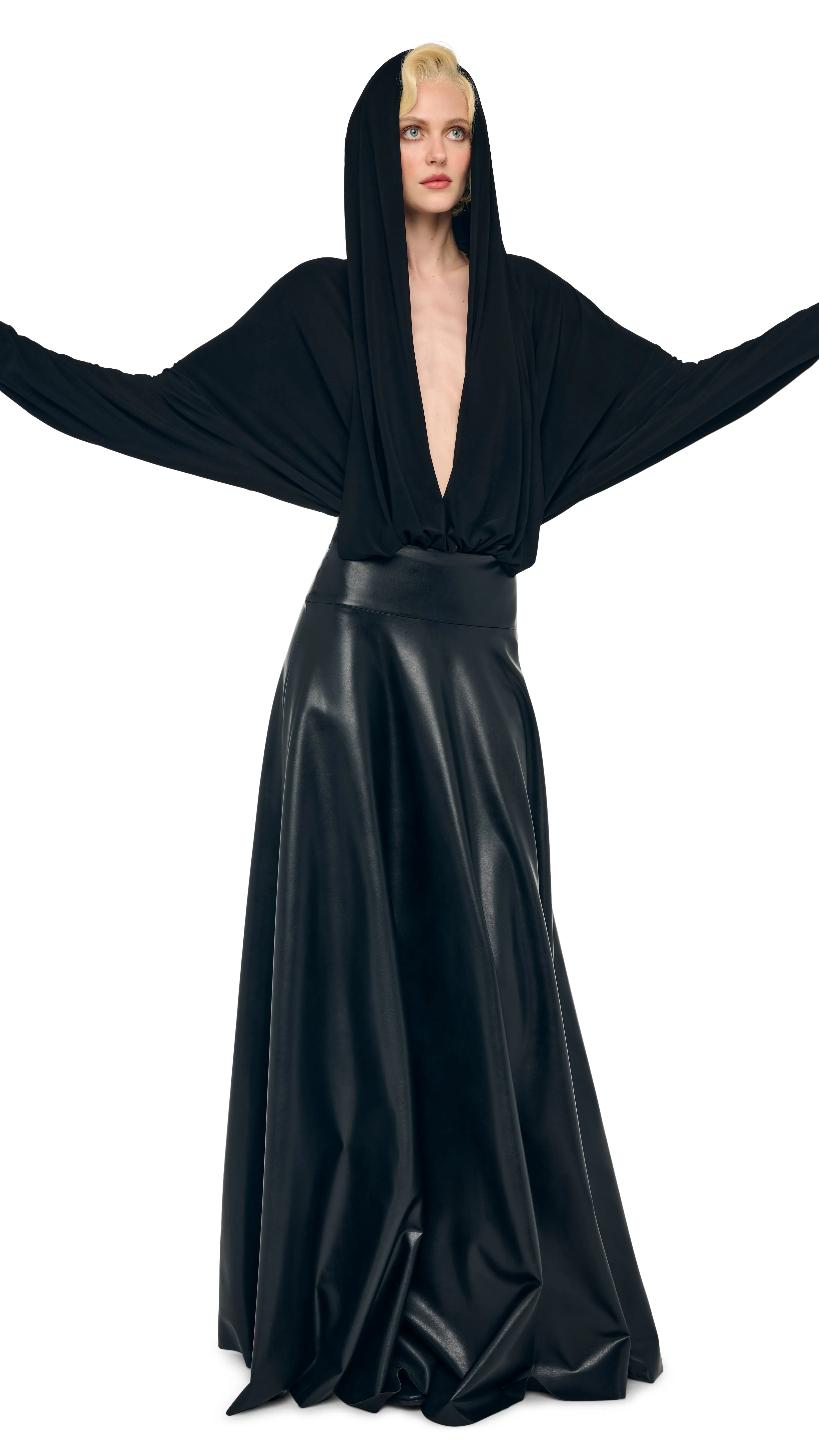 HOODED SUPER OS BF NK SHIRT BODYSUIT sold by Norma Kamali product image thumbnail 5