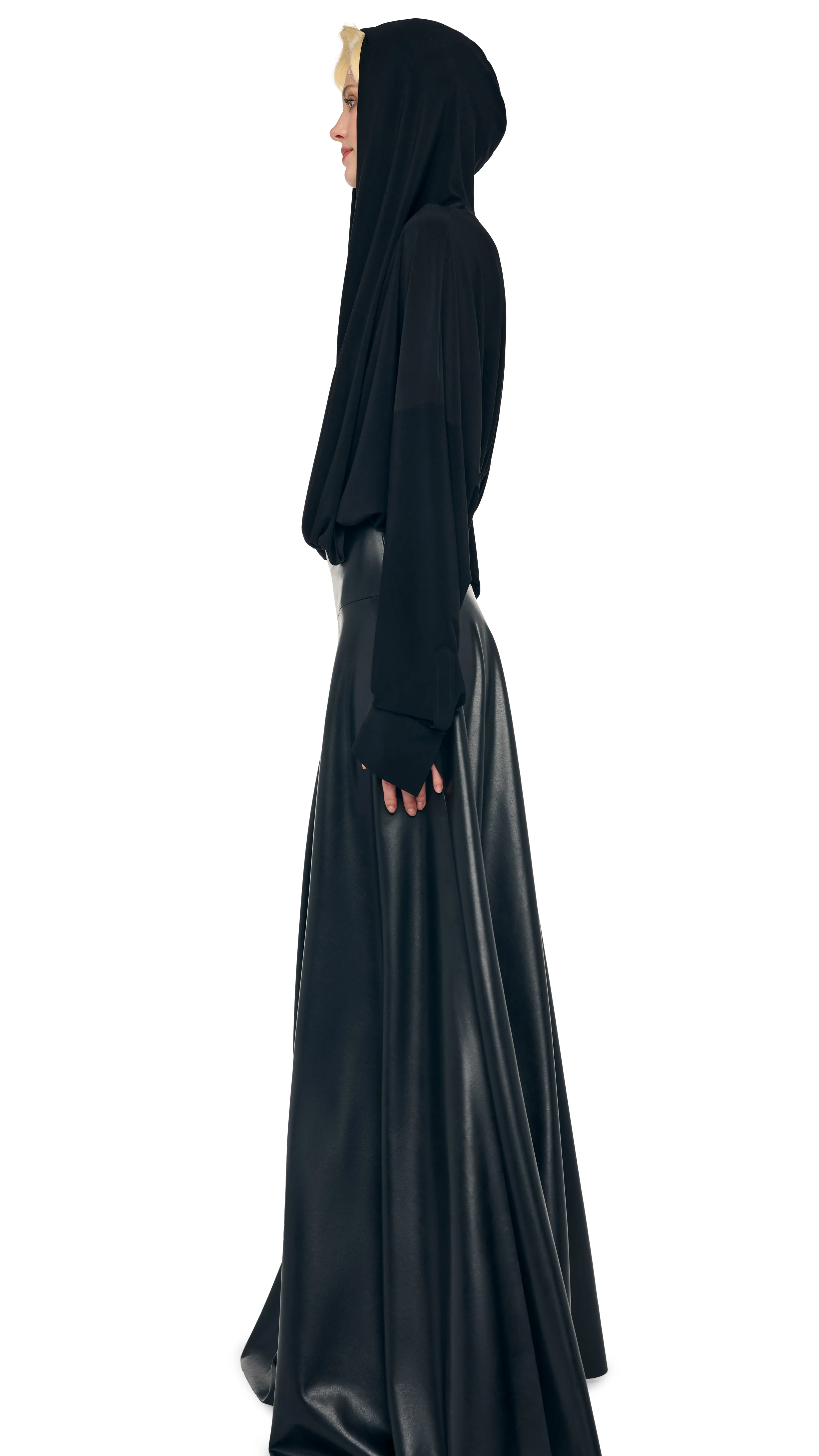 HOODED SUPER OS BF NK SHIRT BODYSUIT sold by Norma Kamali product image thumbnail 2