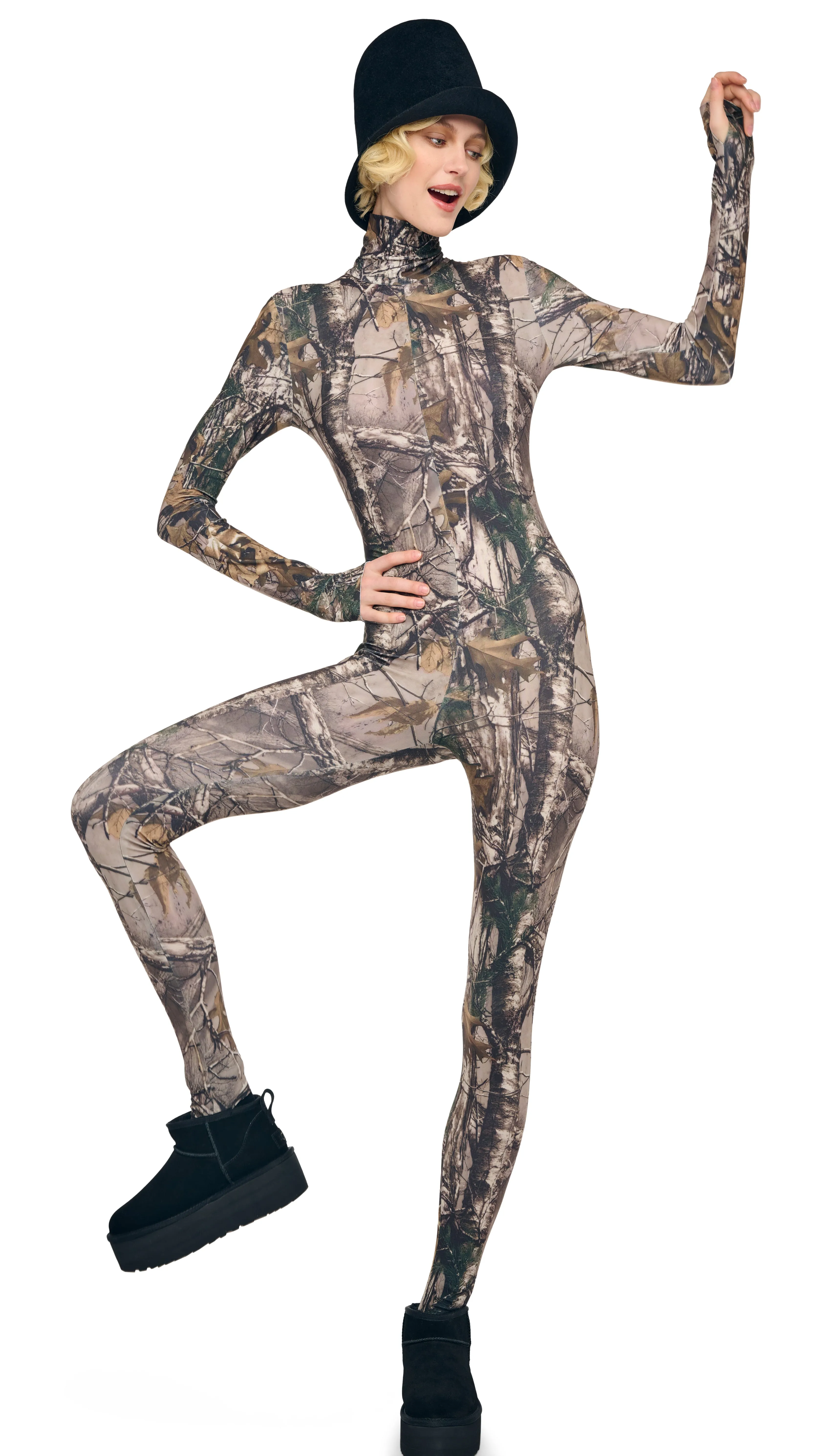 LONG SLEEVE TURTLE CATSUIT W/ FOOTIE sold by Norma Kamali product image thumbnail 5