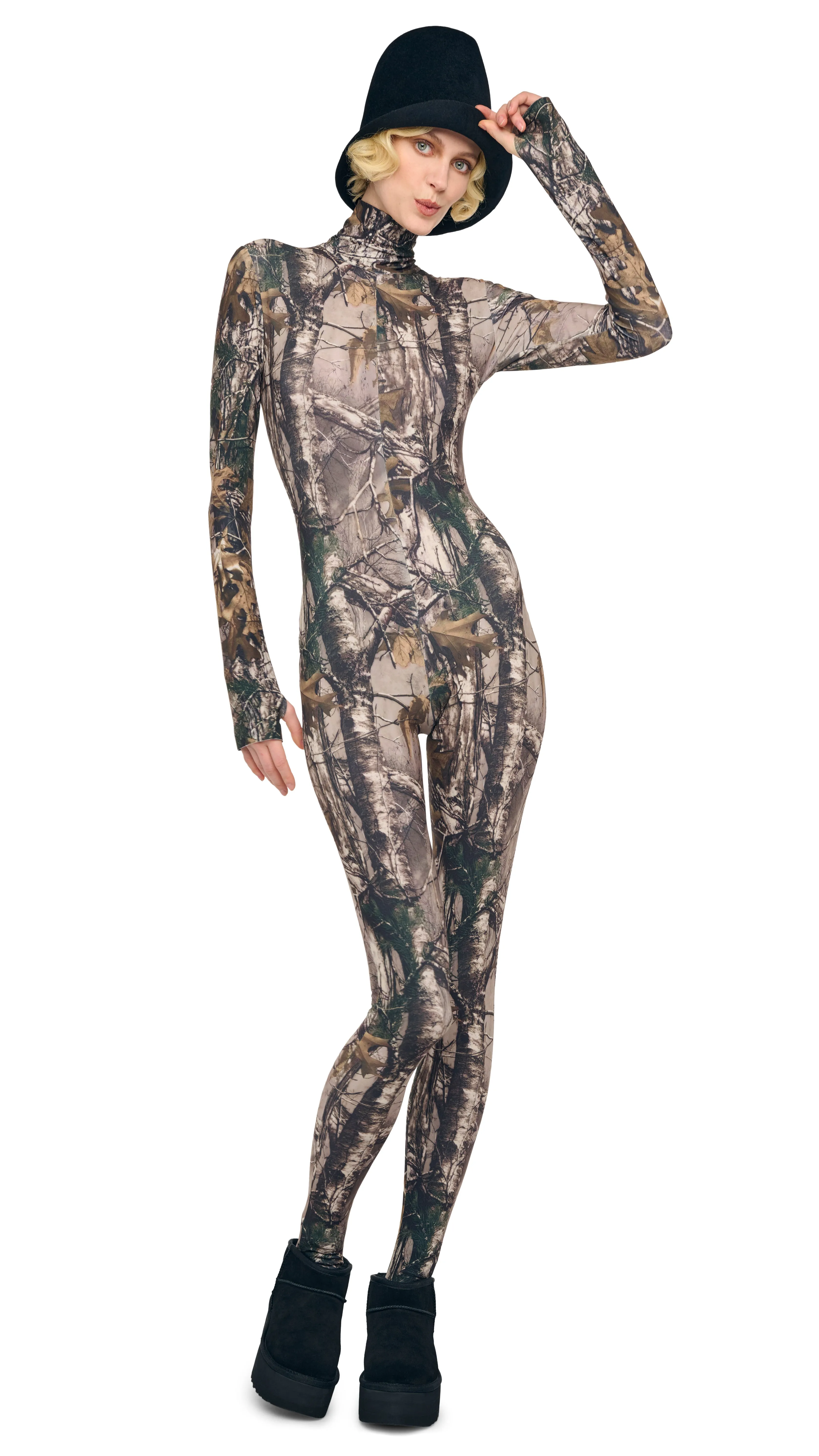 LONG SLEEVE TURTLE CATSUIT W/ FOOTIE sold by Norma Kamali product image thumbnail 4