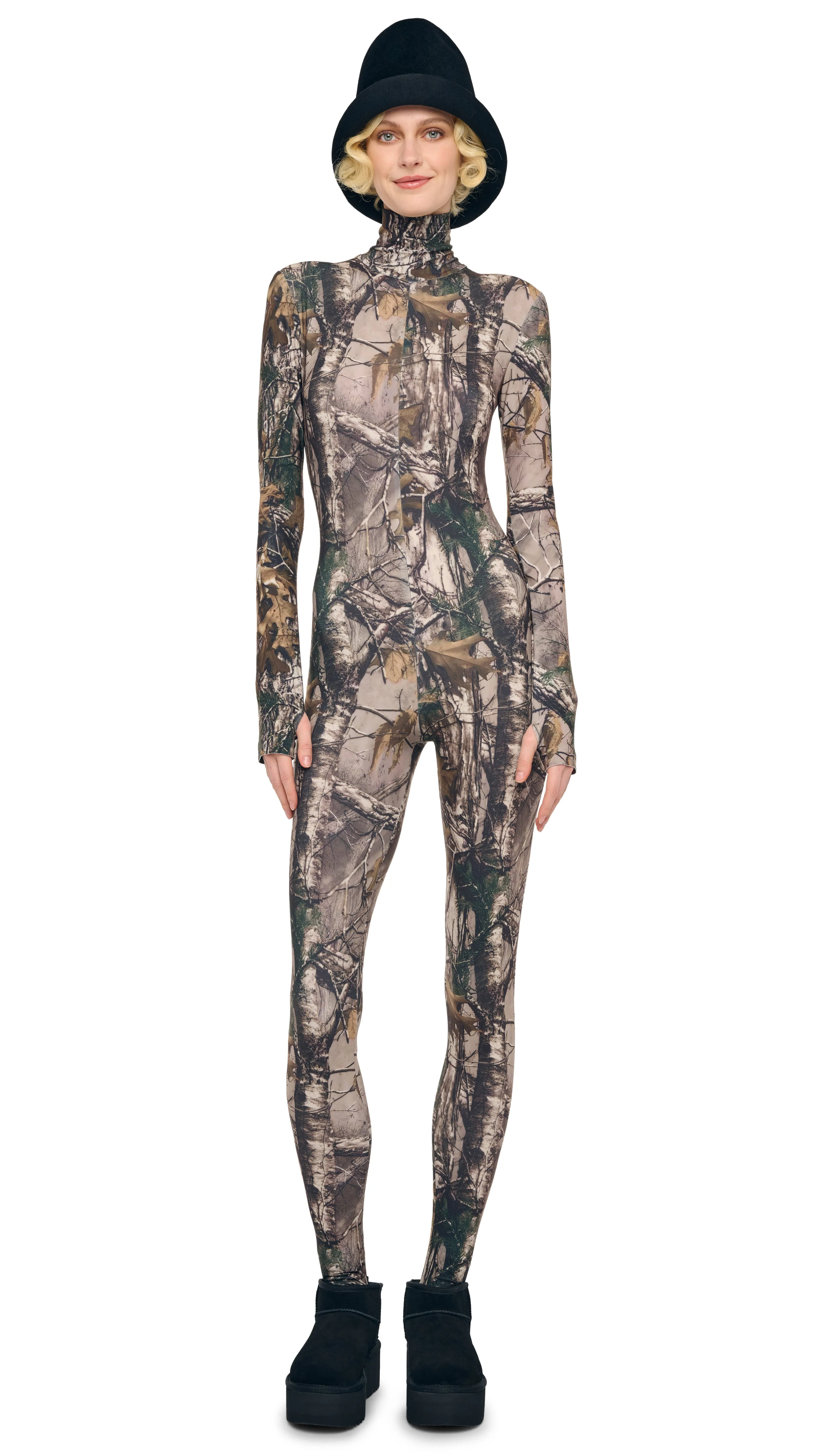 LONG SLEEVE TURTLE CATSUIT W/ FOOTIE sold by Norma Kamali