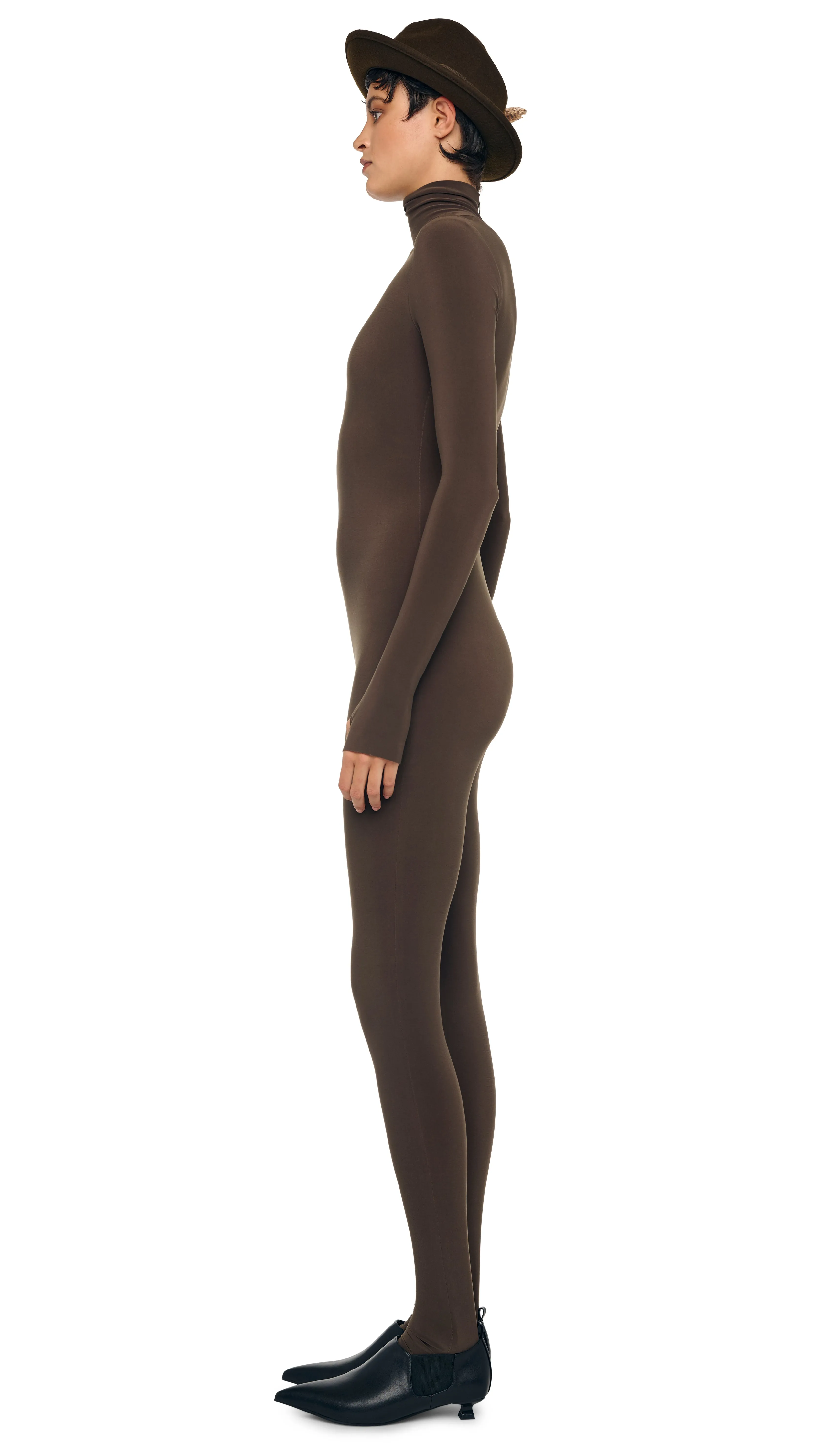 LONG SLEEVE TURTLE CATSUIT W/ FOOTIE sold by Norma Kamali product image thumbnail 2