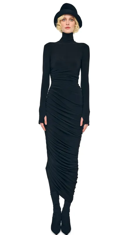 LS TURTLENECK STRAPLESS DIANA GOWN W/ CATSUIT sold by Norma Kamali