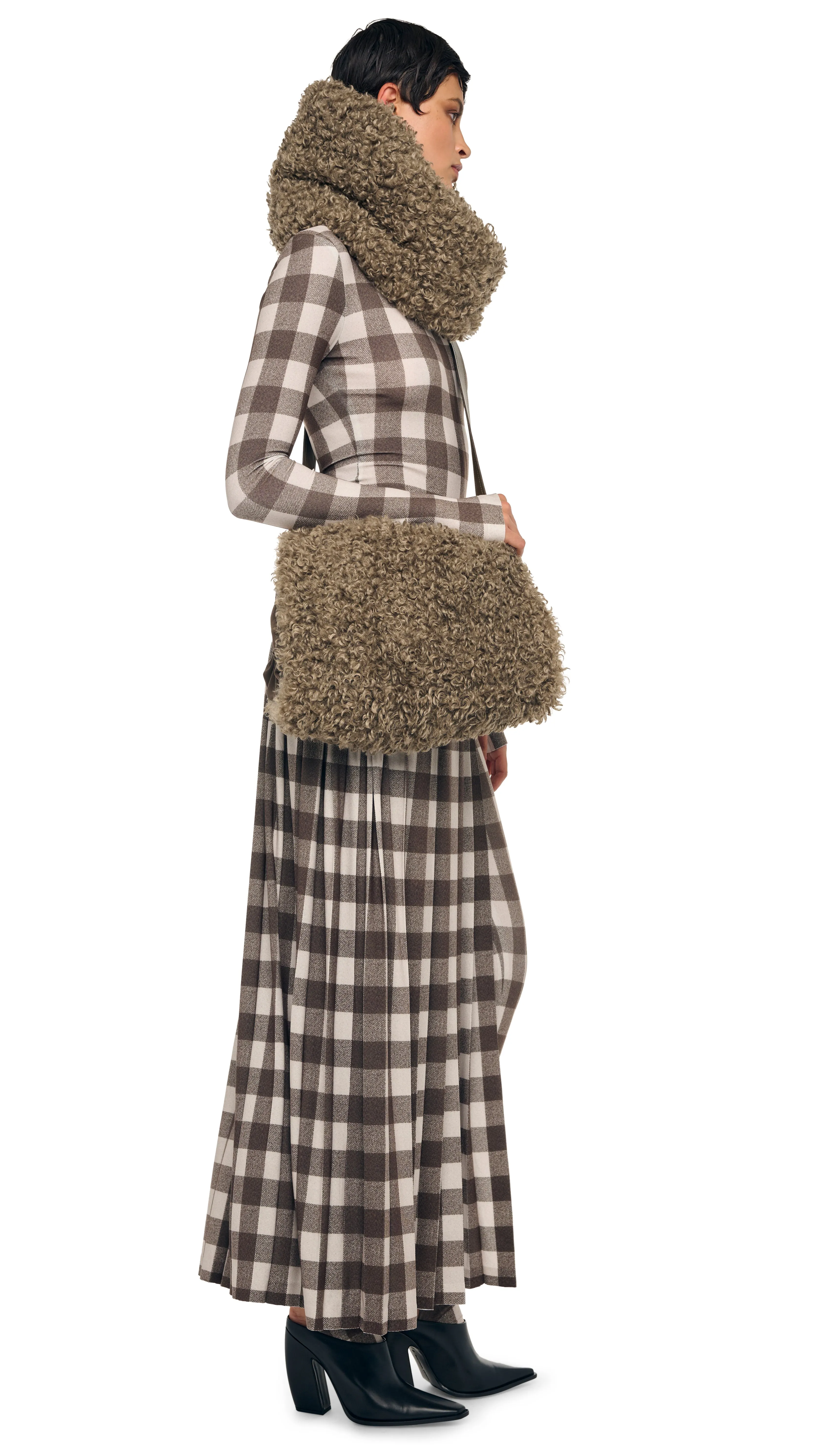 PLEATED LONG SKIRT W/ SLIT sold by Norma Kamali product image thumbnail 4