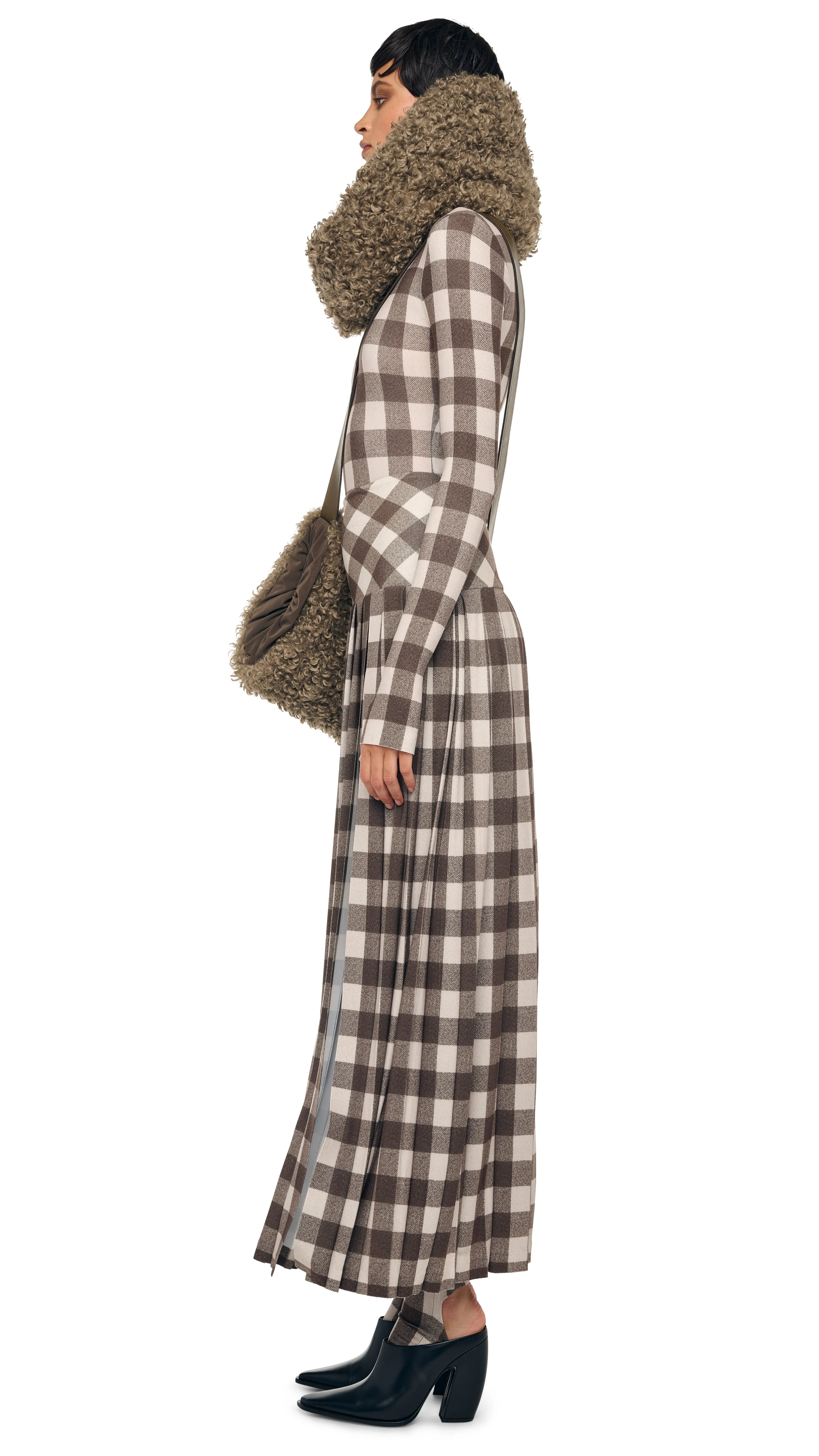 PLEATED LONG SKIRT W/ SLIT sold by Norma Kamali product image thumbnail 2