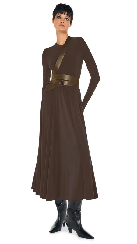 LONG SLEEVE FLARED DRESS sold by Norma Kamali