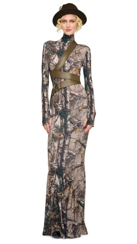 LONG SLEEVE TURTLE FISHTAIL GOWN sold by Norma Kamali