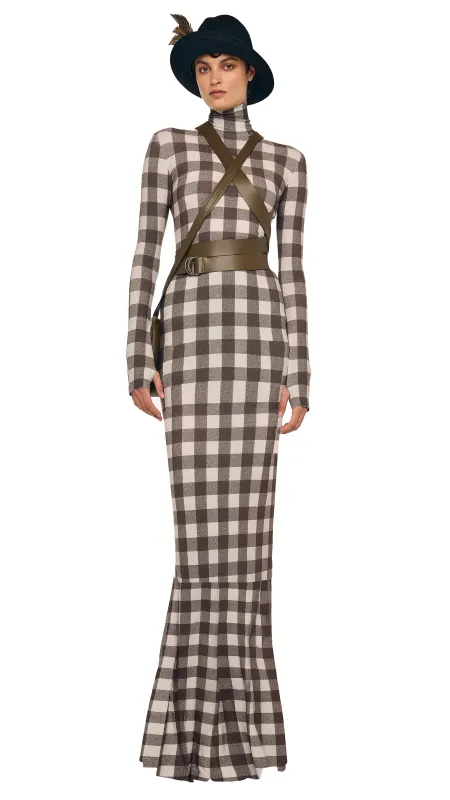 LONG SLEEVE TURTLE FISHTAIL GOWN sold by Norma Kamali