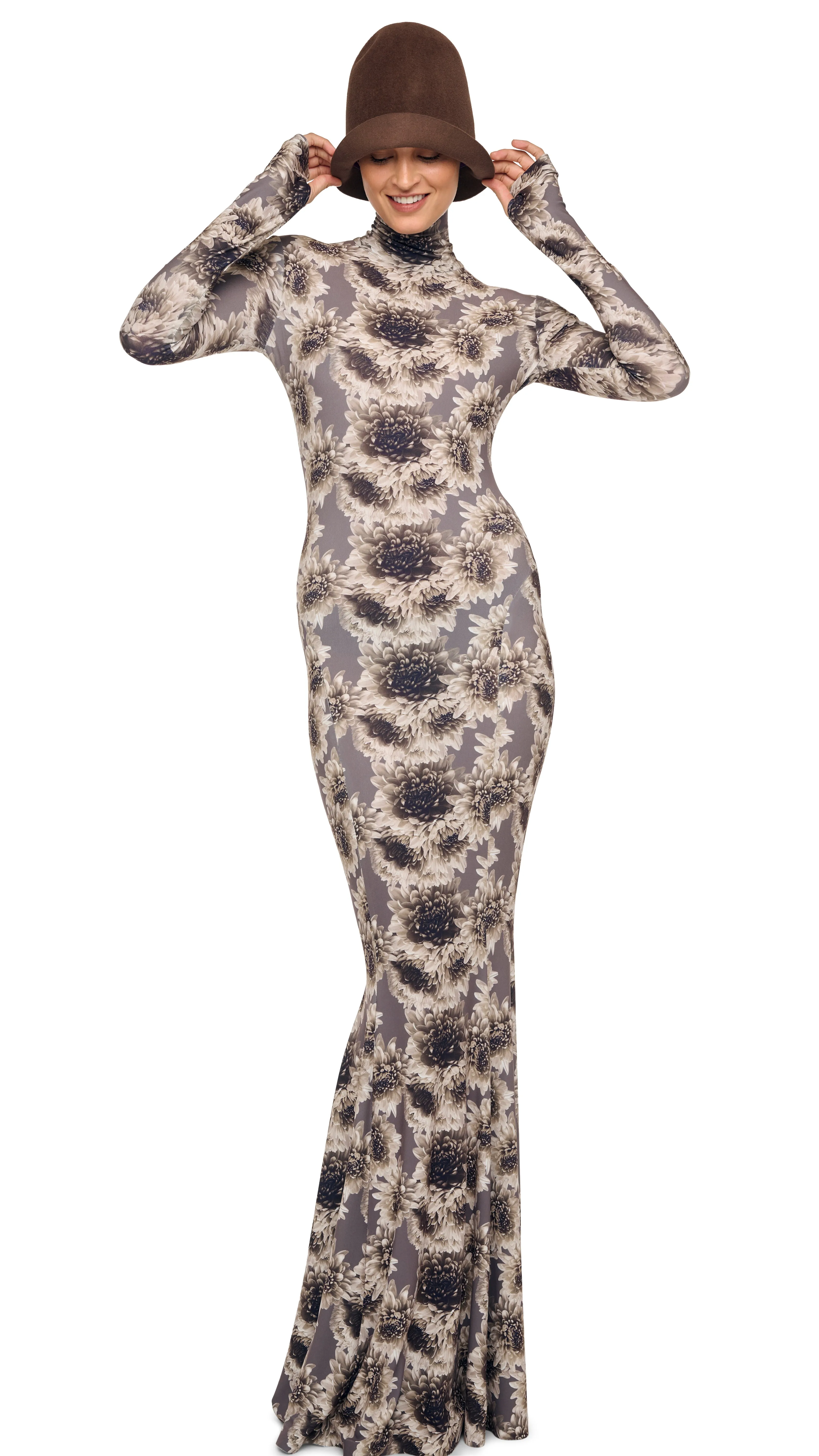 LONG SLEEVE TURTLE FISHTAIL GOWN sold by Norma Kamali product image thumbnail 4