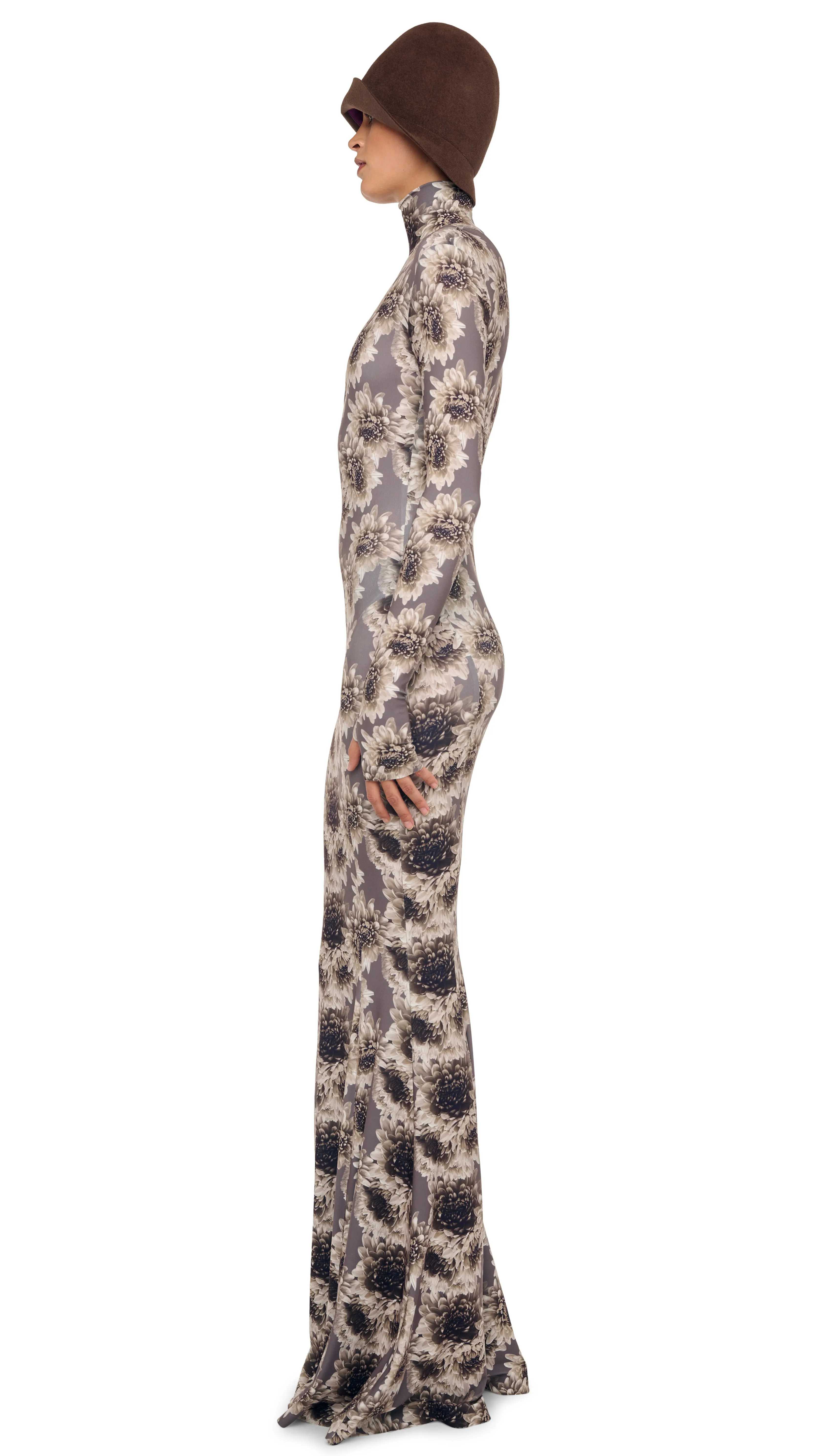 LONG SLEEVE TURTLE FISHTAIL GOWN sold by Norma Kamali product image thumbnail 2