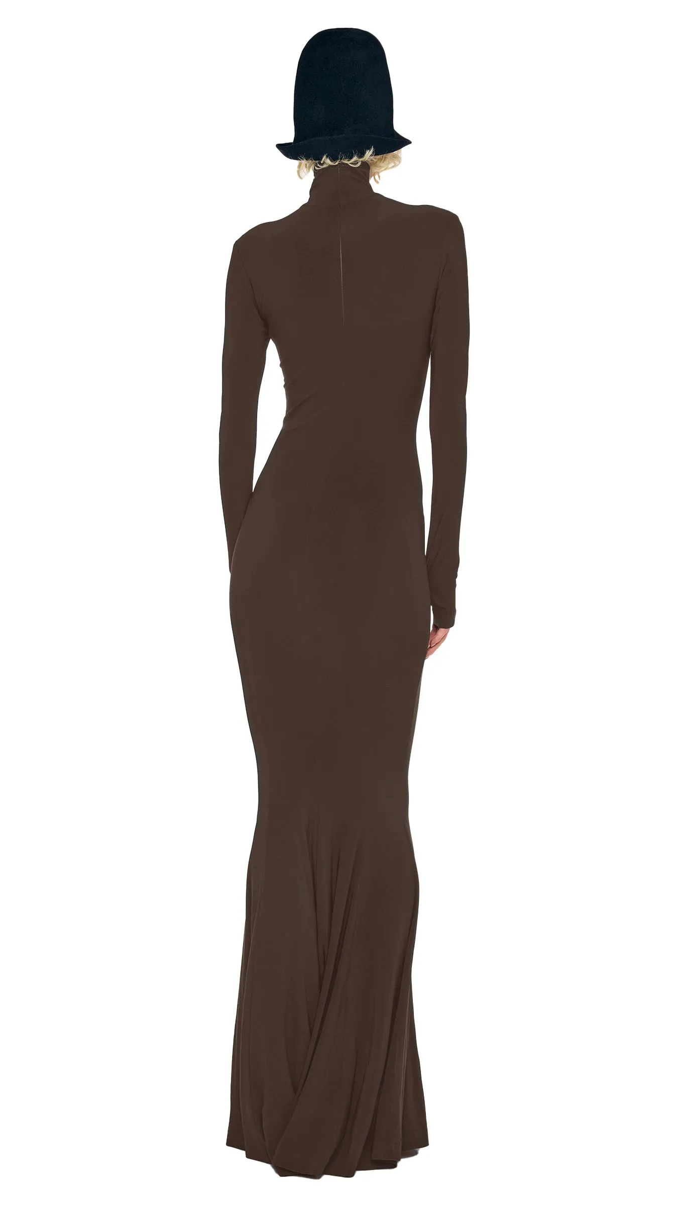 LONG SLEEVE TURTLE FISHTAIL GOWN sold by Norma Kamali product image thumbnail 3