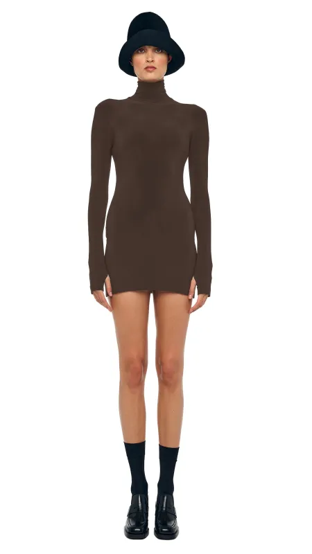 LONG SLEEVE TURTLENECK PICKLEBALL DRESS sold by Norma Kamali
