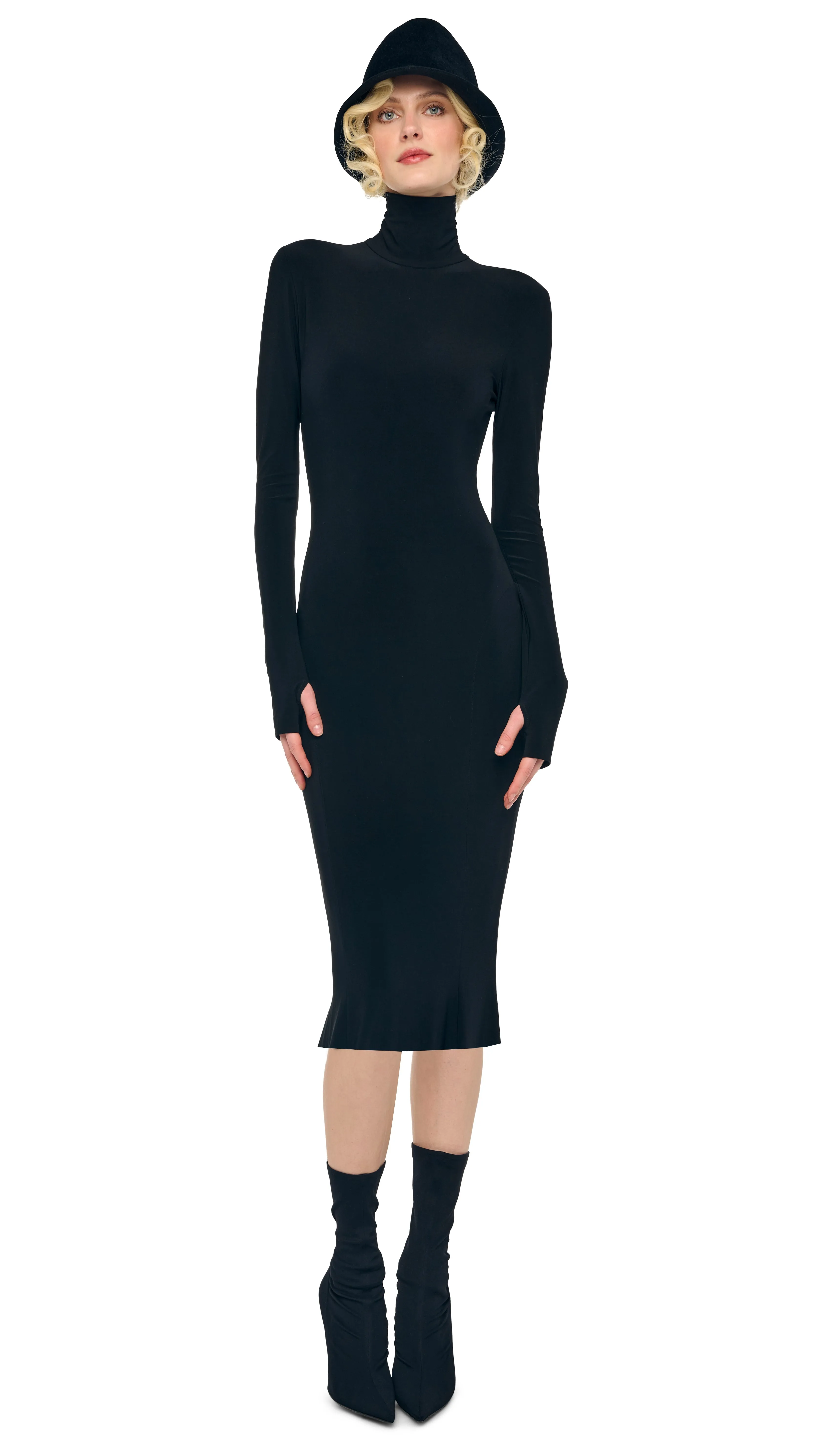 LONG SLEEVE TURTLENECK DRESS sold by Norma Kamali