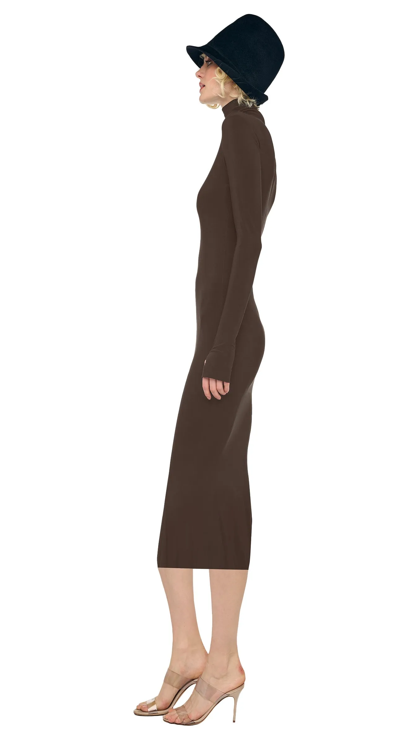 LONG SLEEVE TURTLENECK DRESS sold by Norma Kamali product image thumbnail 2