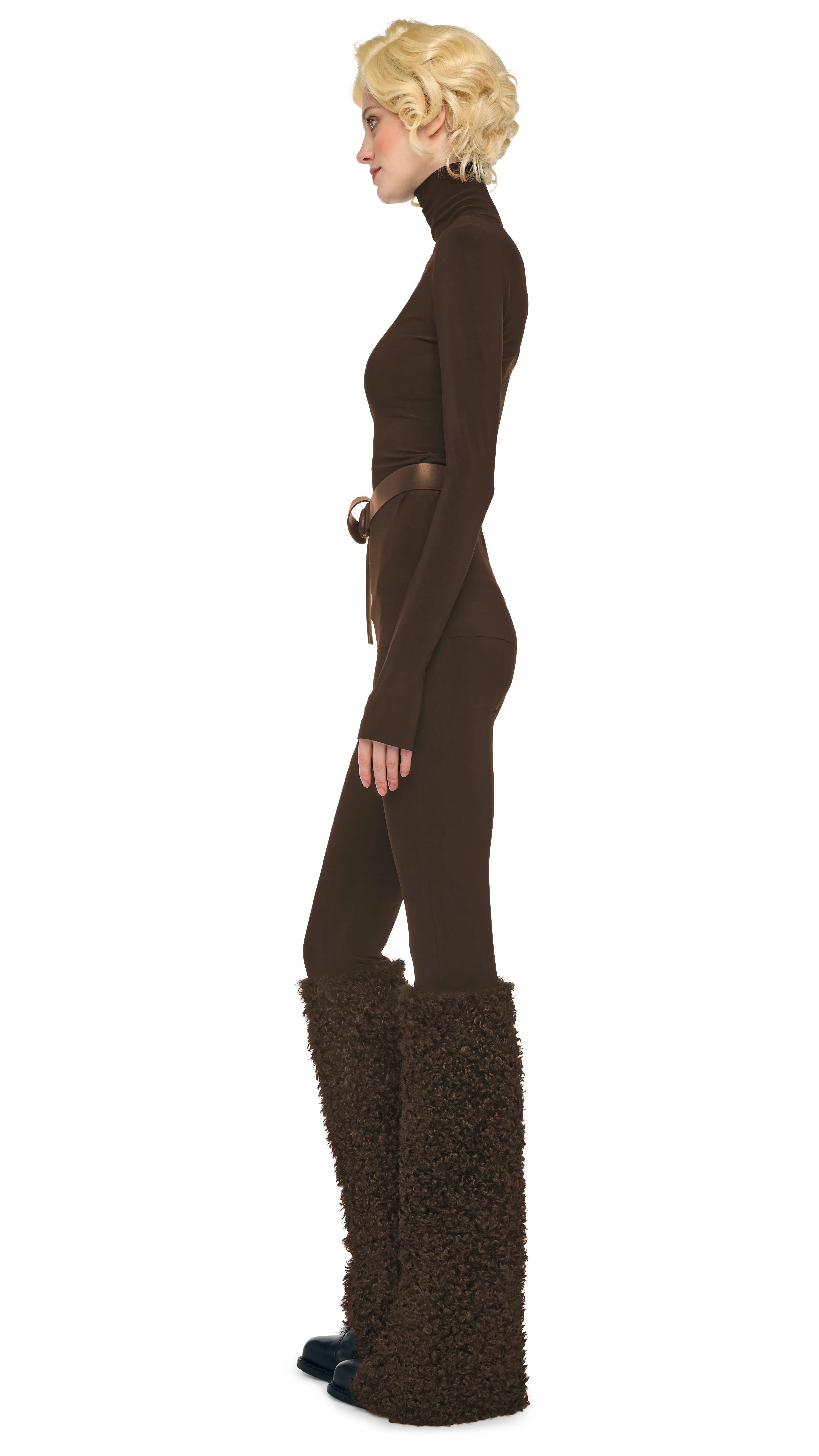 SLIM FIT LONG SLEEVE TURTLE TOP sold by Norma Kamali product image thumbnail 5