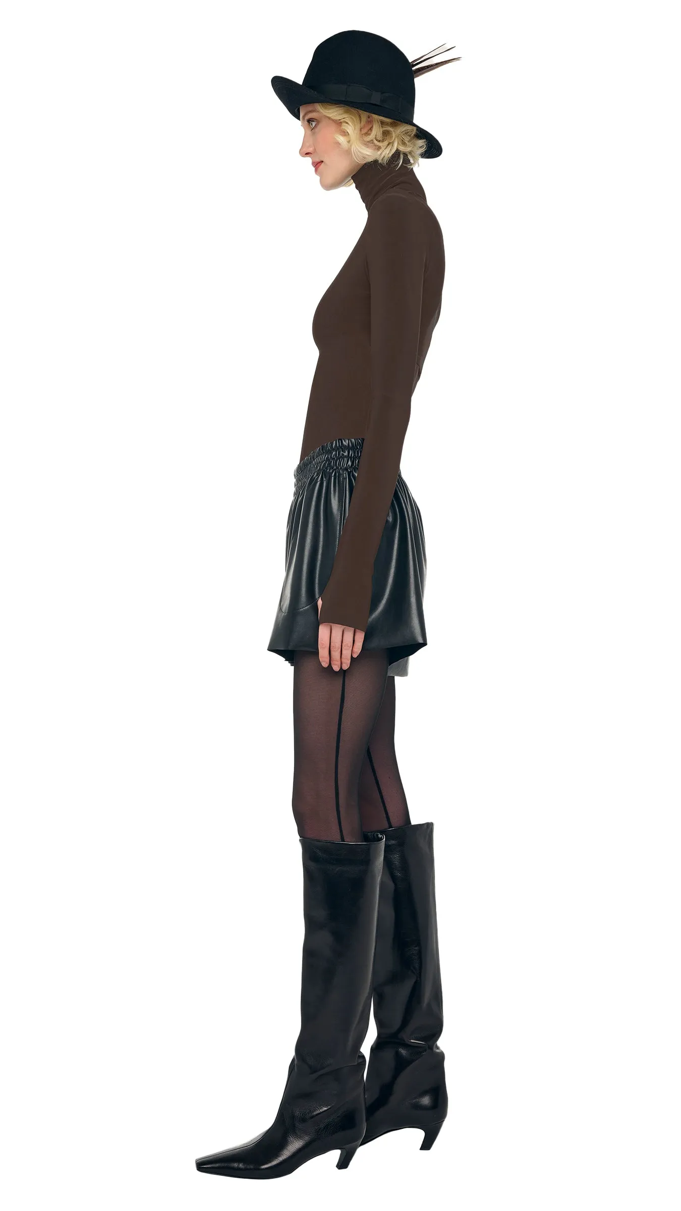 SLIM FIT LONG SLEEVE TURTLE TOP sold by Norma Kamali product image thumbnail 2