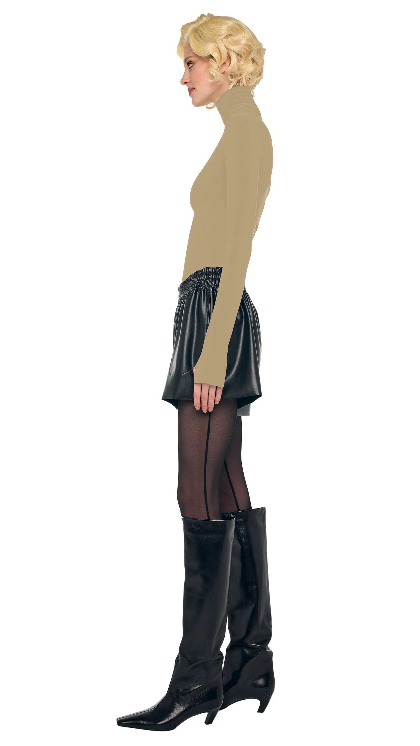 SLIM FIT LONG SLEEVE TURTLE TOP sold by Norma Kamali product image thumbnail 2