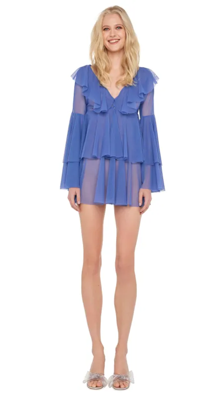 LONG SLEEVE RUFFLE MINI DRESS sold by Norma Kamali