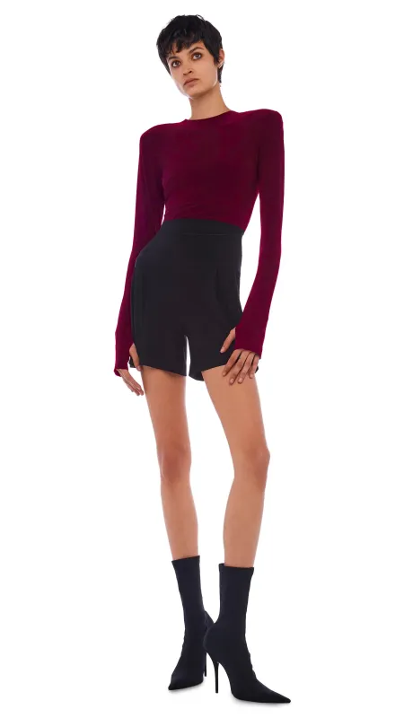 SHOULDER PAD LONG SLEEVE CREW TOP sold by Norma Kamali