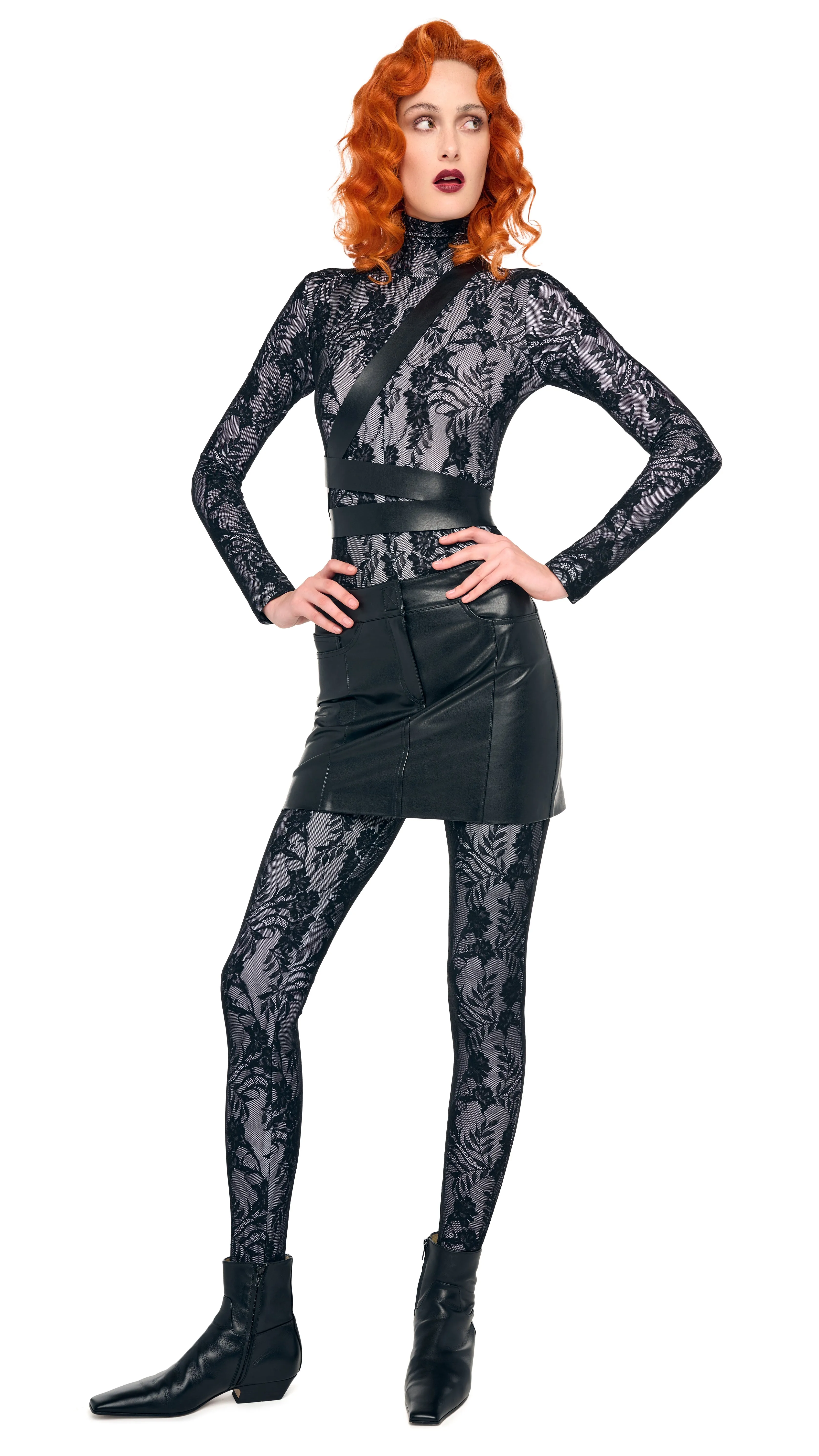 STRAIGHT JEAN MINI SKIRT sold by Norma Kamali product image thumbnail 4