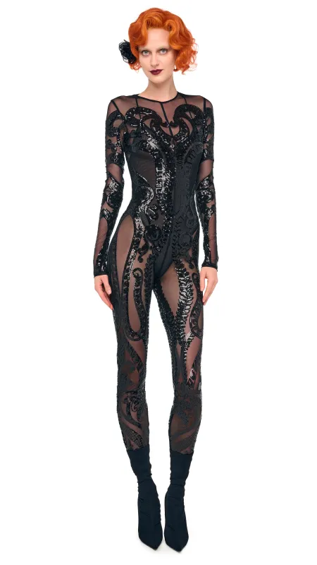 LONG SLEEVE CREW NECK CATSUIT sold by Norma Kamali