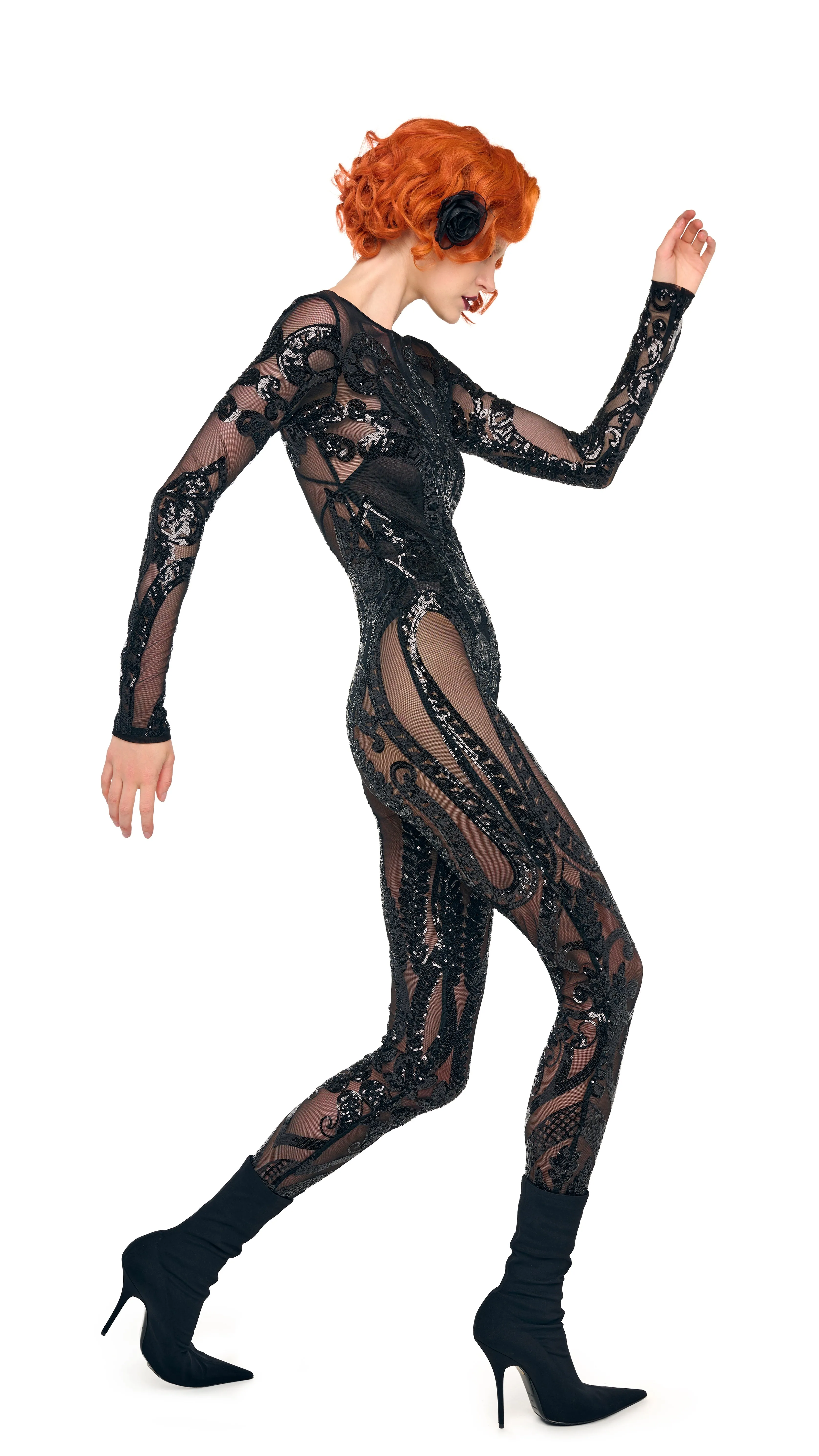 LONG SLEEVE CREW NECK CATSUIT sold by Norma Kamali product image thumbnail 5