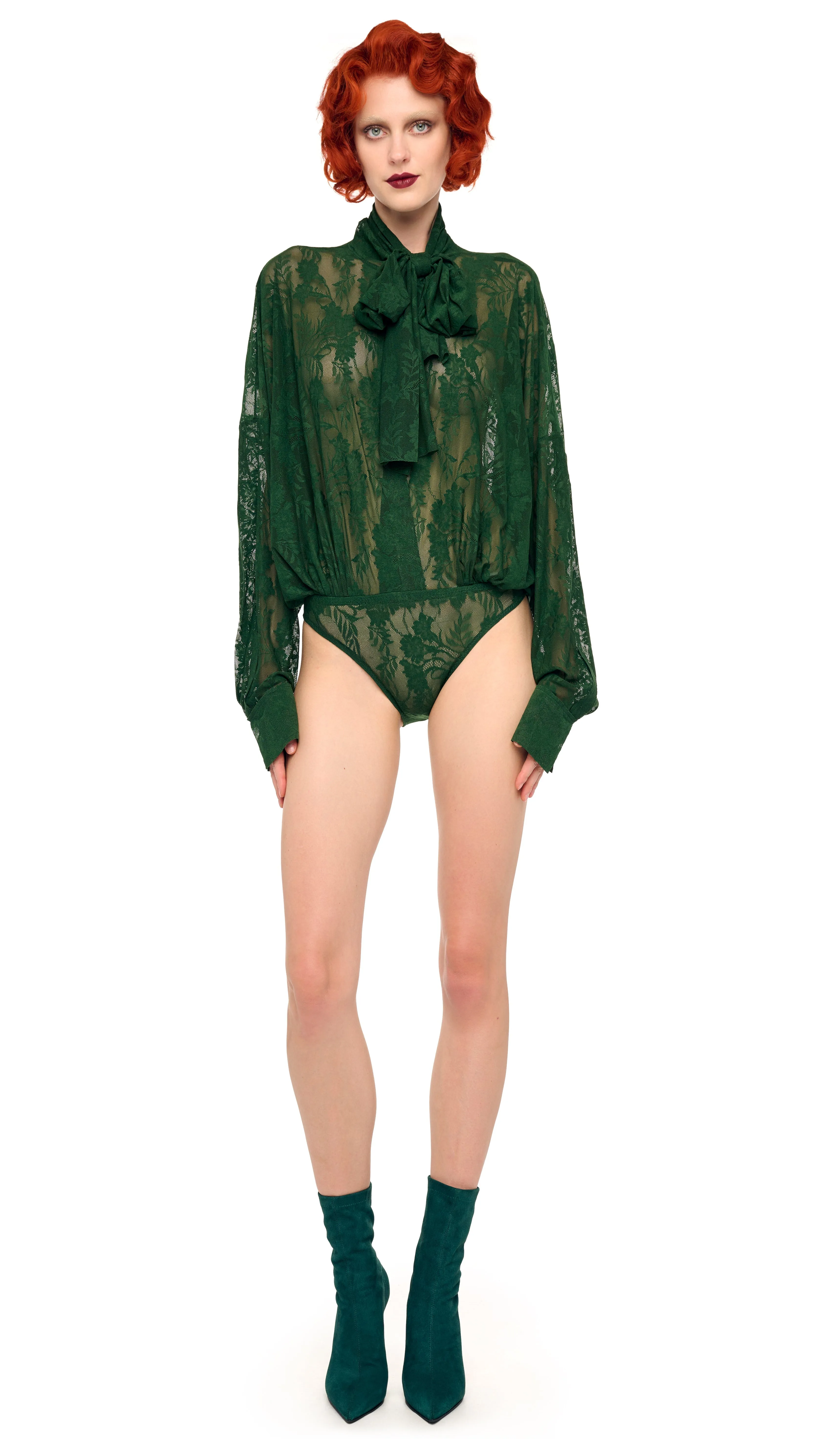 SUPER OS BF NK SHIRT BODYSUIT W/ BOW sold by Norma Kamali