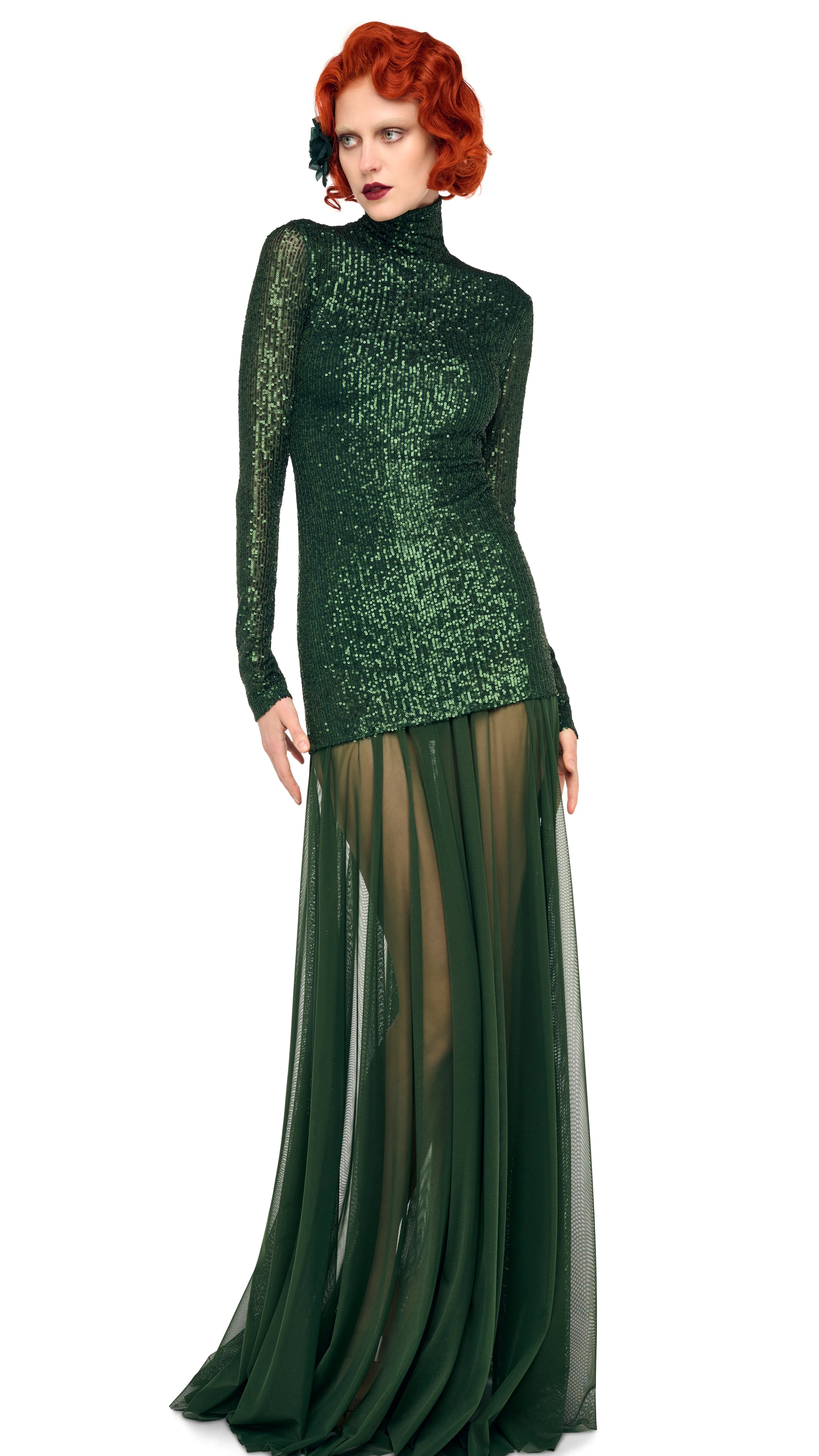 LONG SLEEVE SLIM FIT TURTLENECK PICKLEBALL DRESS sold by Norma Kamali product image thumbnail 5