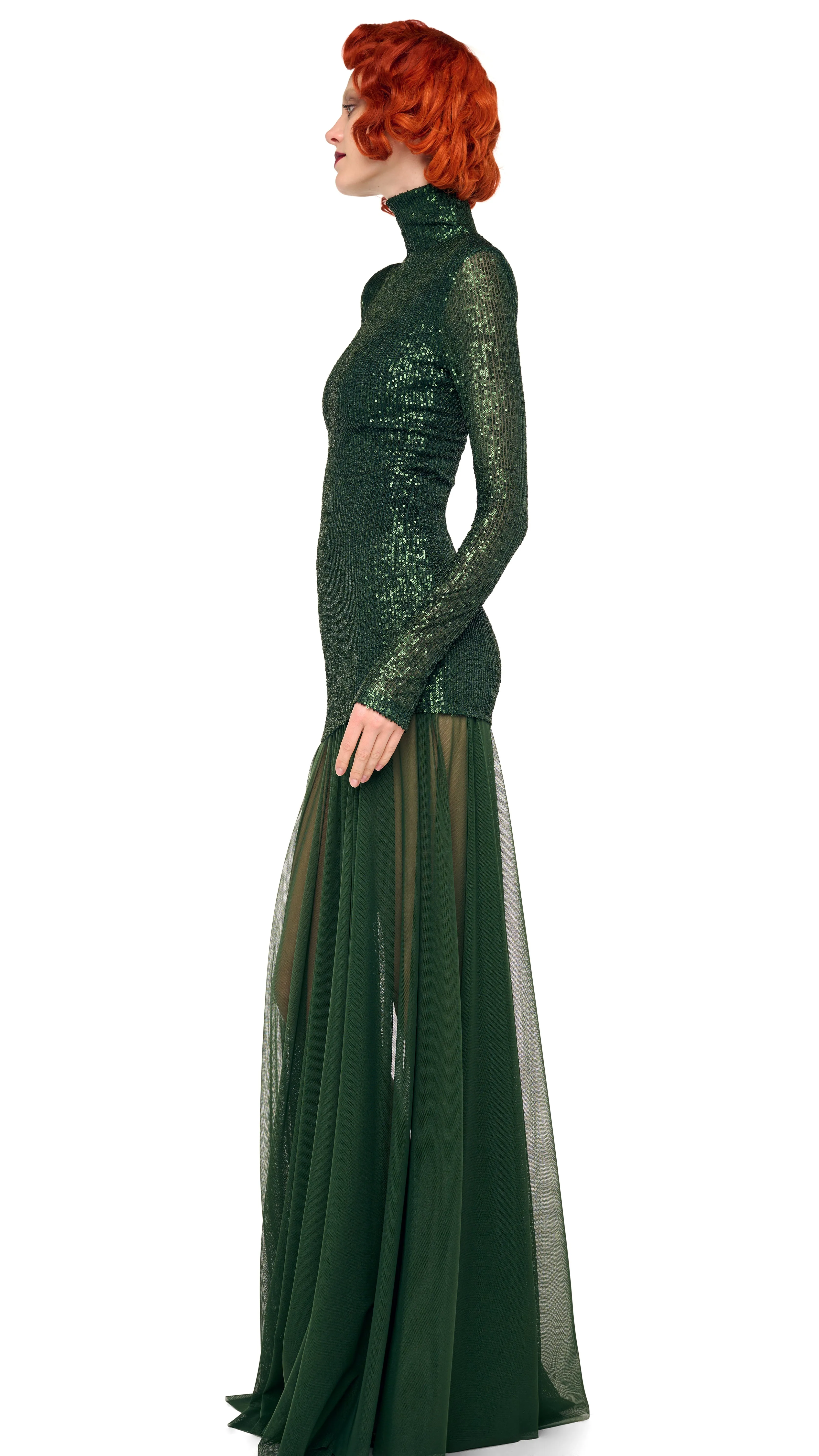 LONG SLEEVE SLIM FIT TURTLENECK PICKLEBALL DRESS sold by Norma Kamali product image thumbnail 2