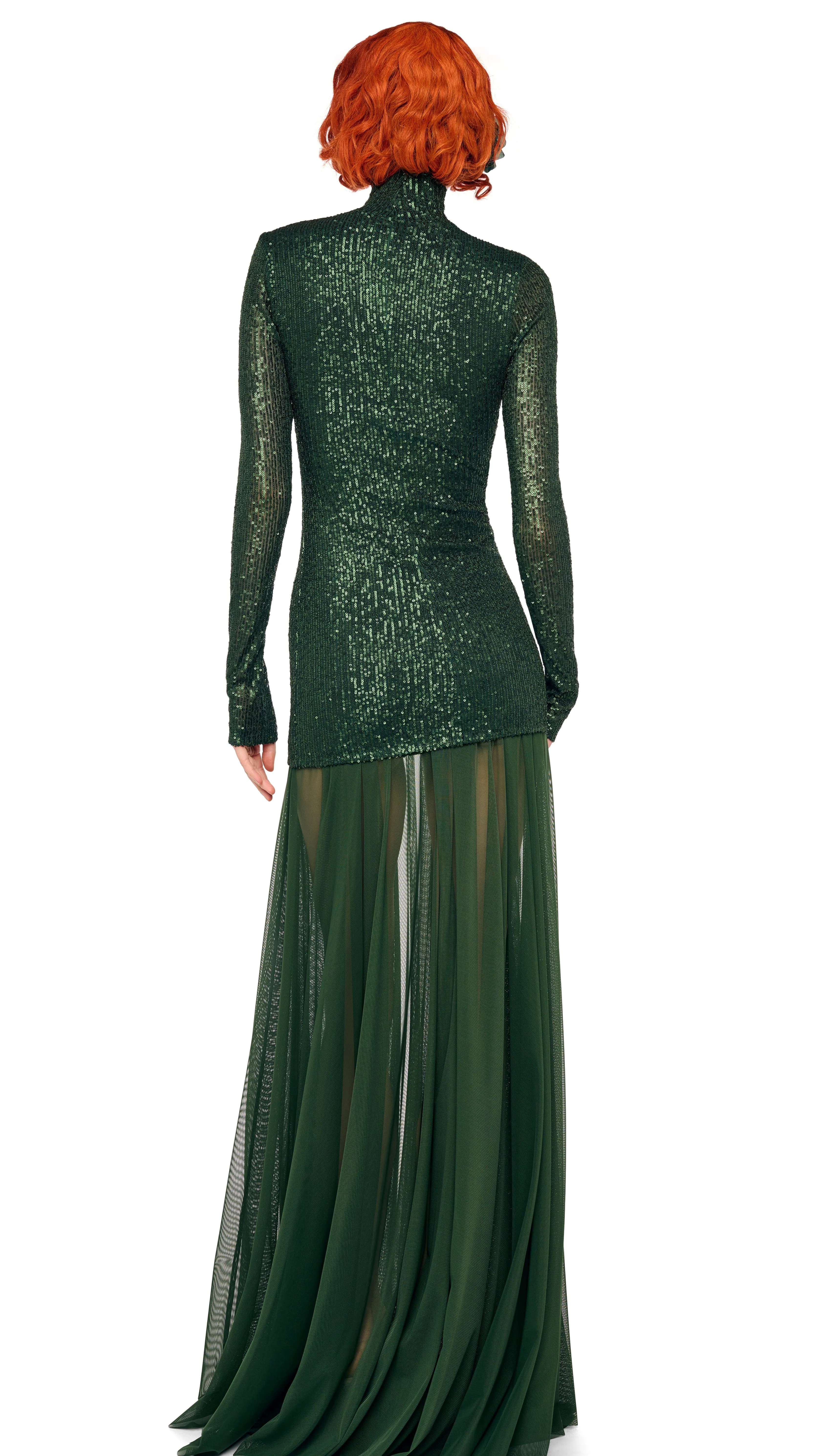 LONG SLEEVE SLIM FIT TURTLENECK PICKLEBALL DRESS sold by Norma Kamali product image thumbnail 3