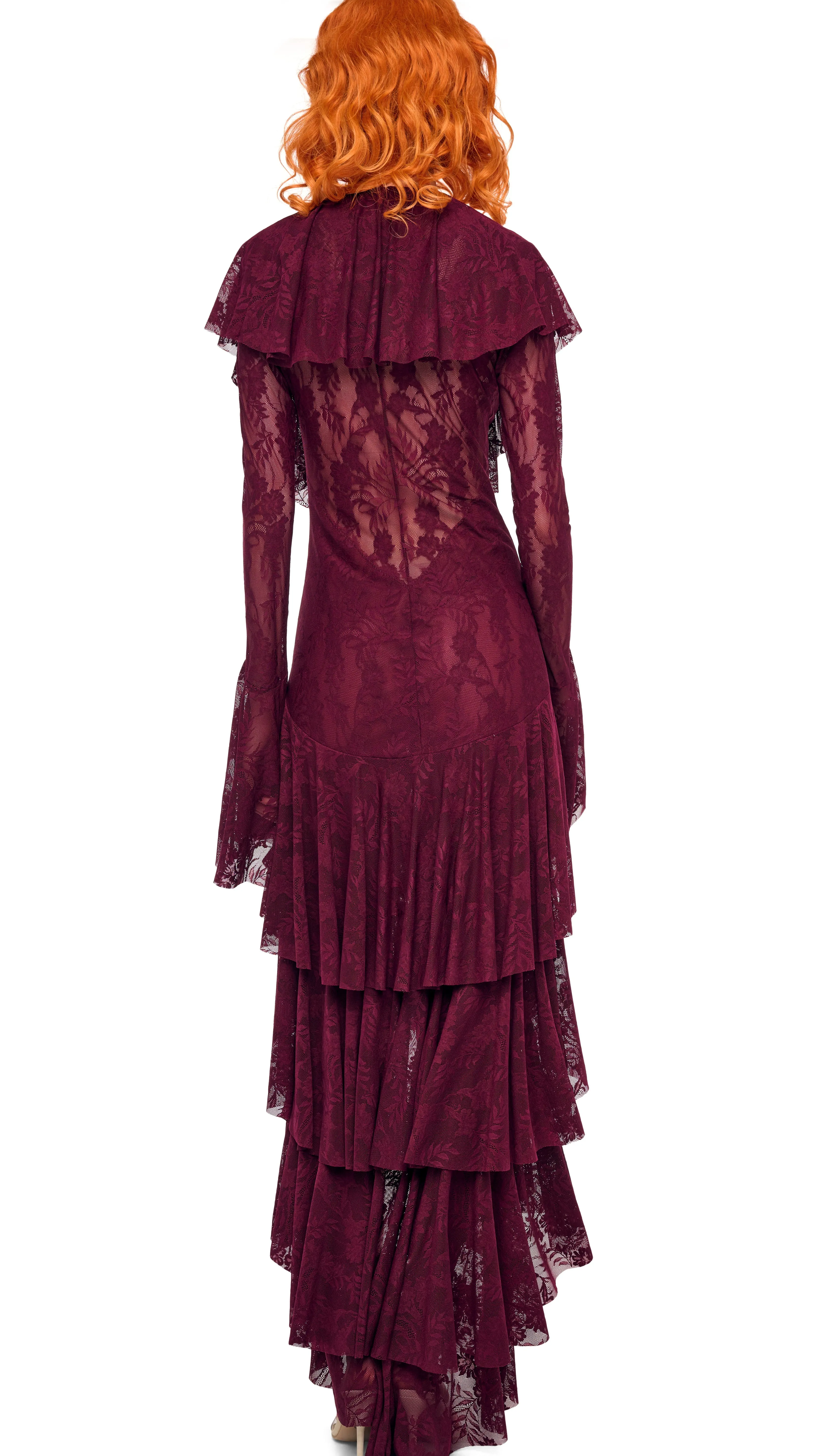 HI LOW LONG SLEEVE DEEP V RUFFLE GOWN sold by Norma Kamali product image thumbnail 3