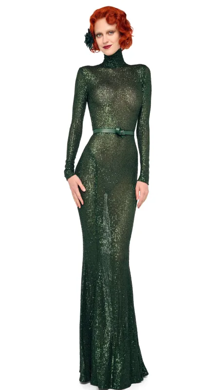 LONG SLEEVE TURTLE FISHTAIL GOWN sold by Norma Kamali