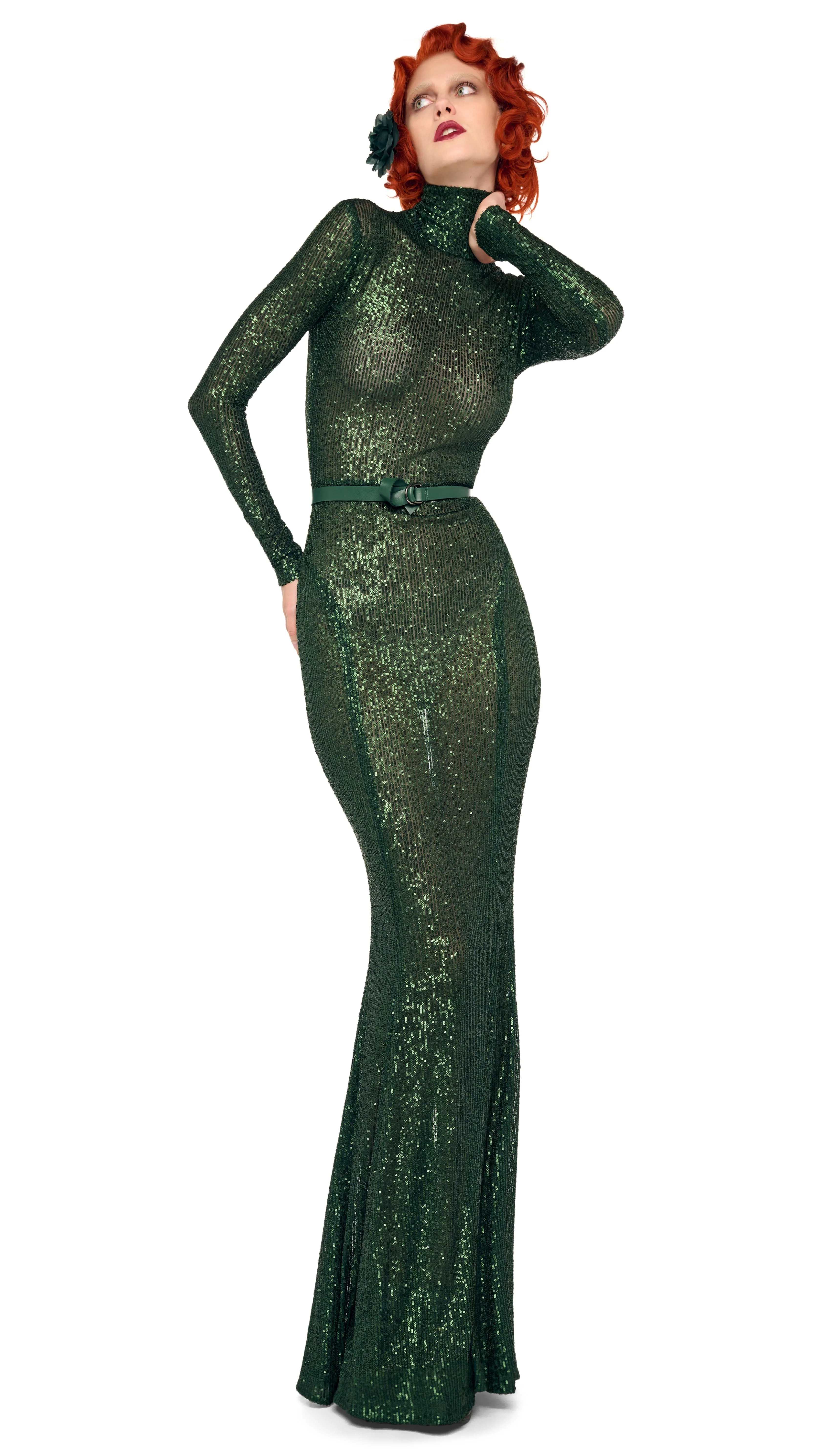 LONG SLEEVE TURTLE FISHTAIL GOWN sold by Norma Kamali product image thumbnail 5