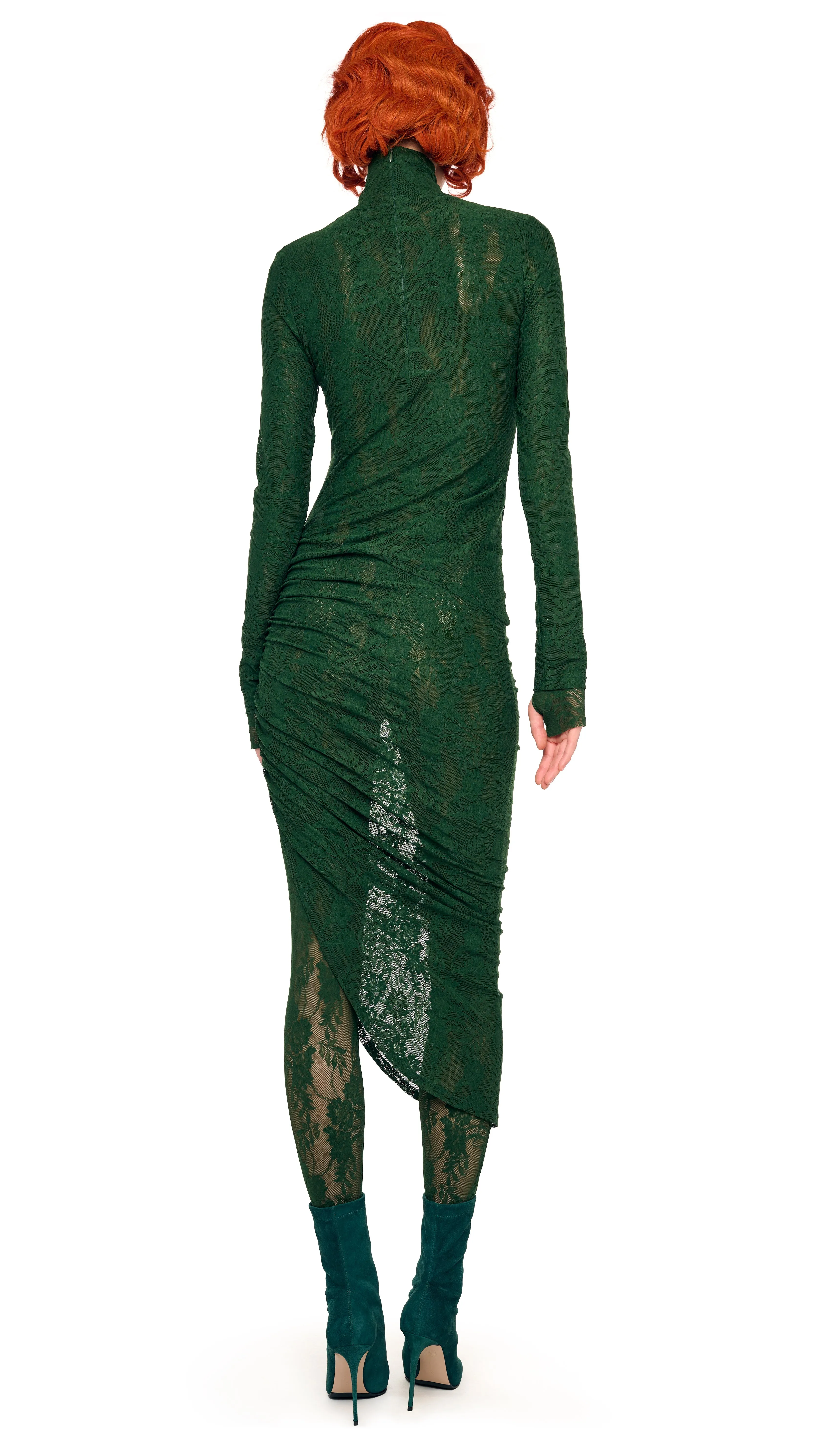 TURTLENECK SIDE DRAPE DRESS sold by Norma Kamali product image thumbnail 3