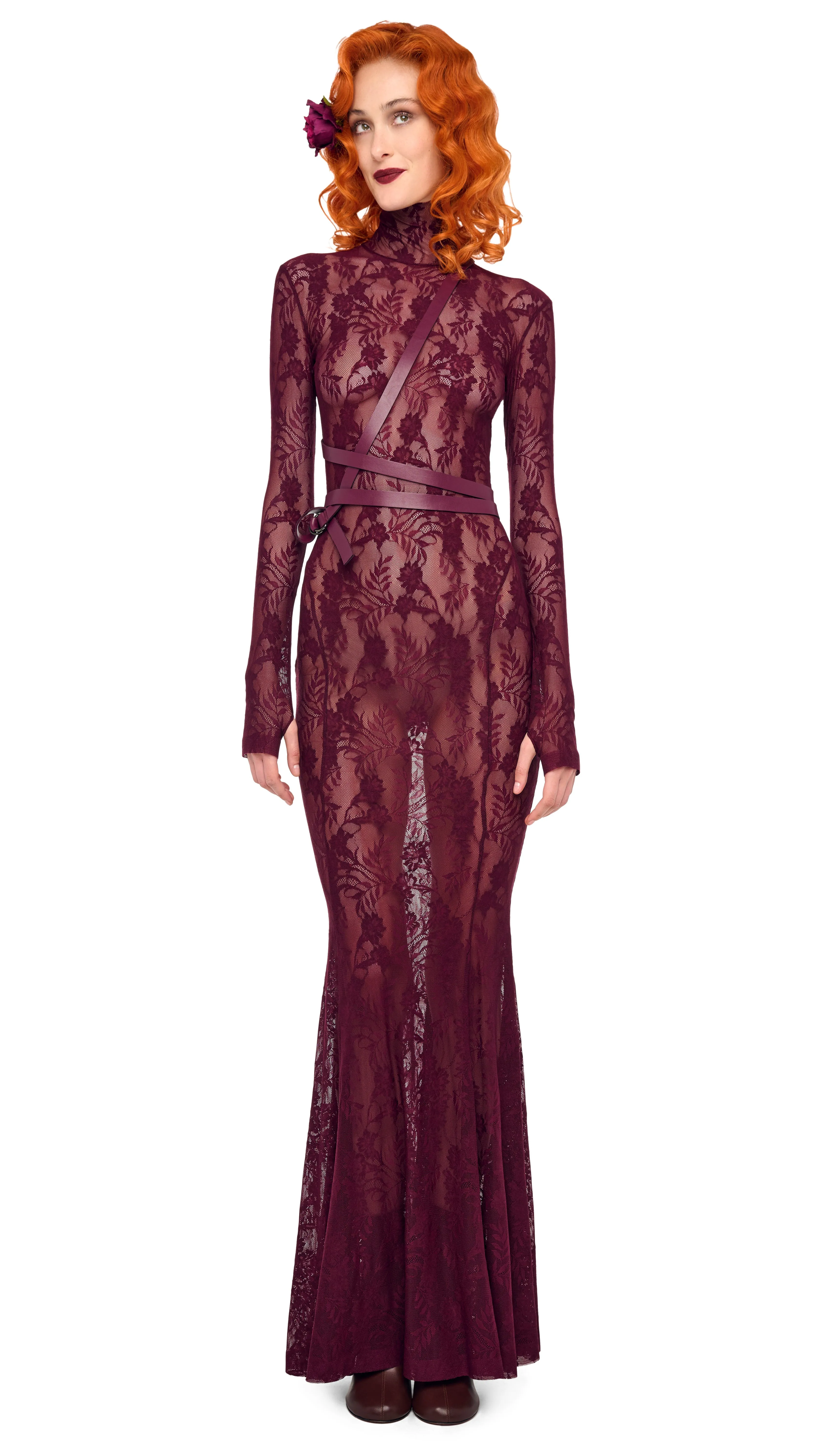 LONG SLEEVE TURTLE FISHTAIL GOWN sold by Norma Kamali