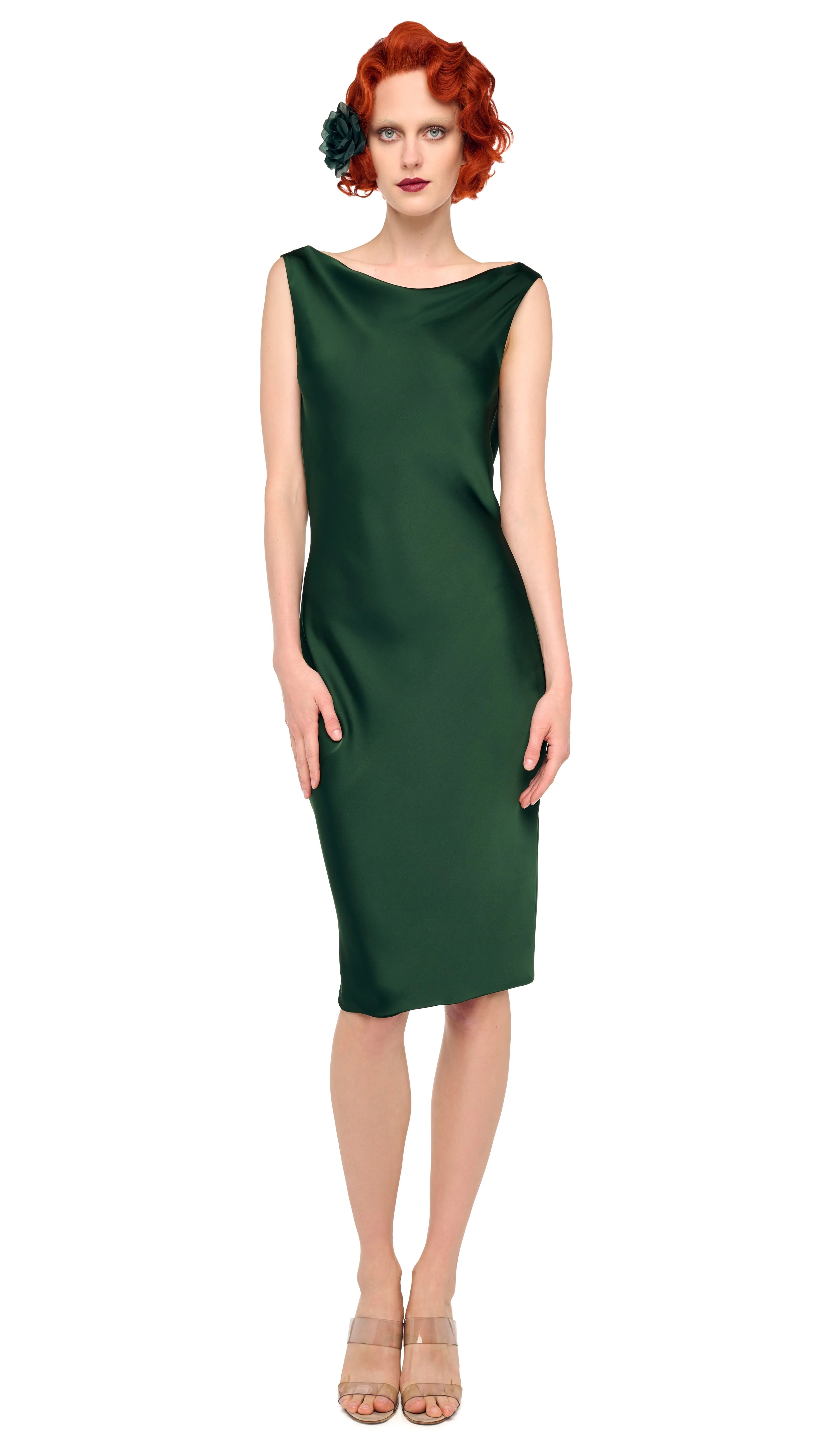 SLEEVELESS LOW BACK DRAPE DRESS sold by Norma Kamali product image thumbnail 4