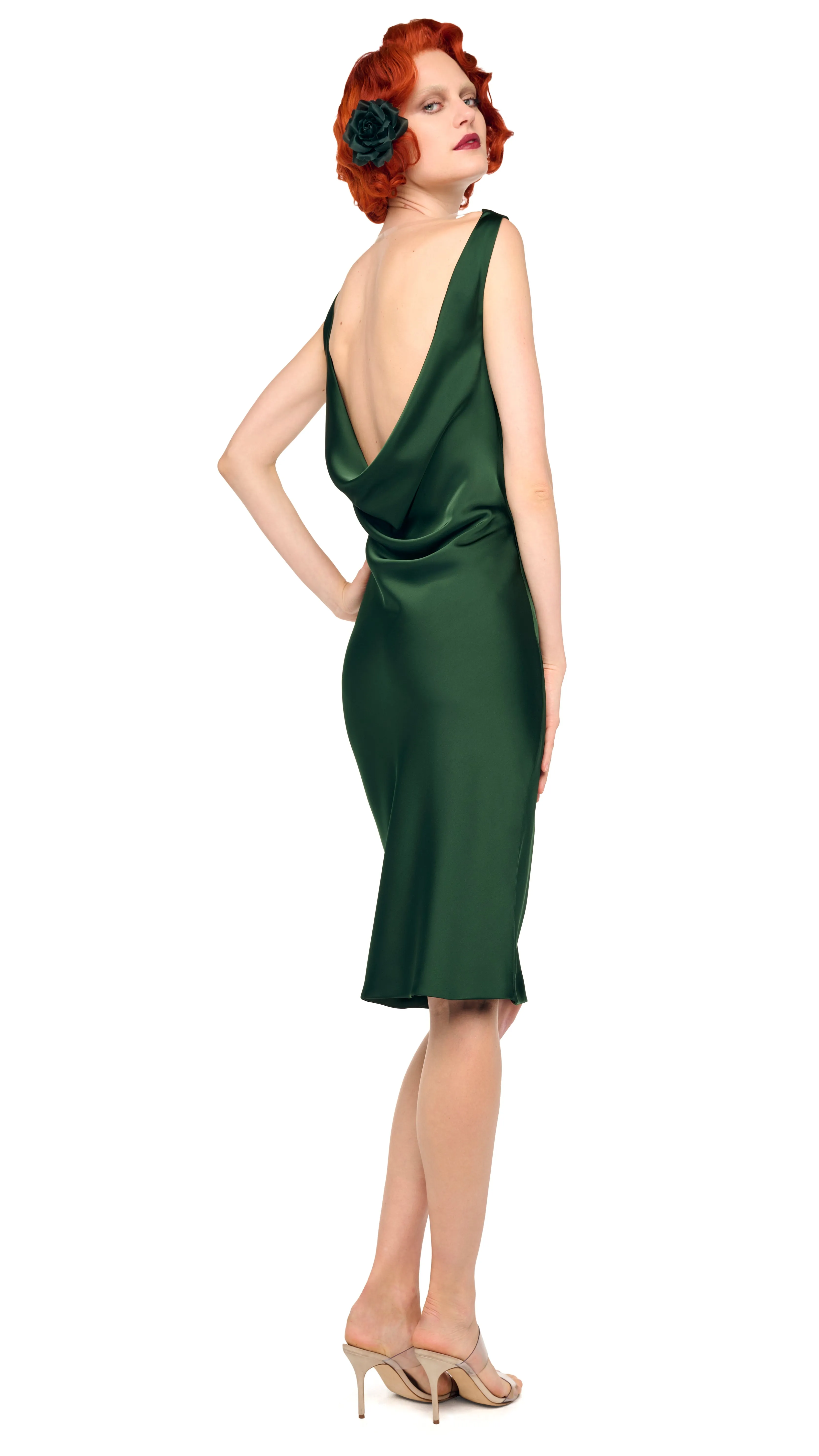 SLEEVELESS LOW BACK DRAPE DRESS sold by Norma Kamali