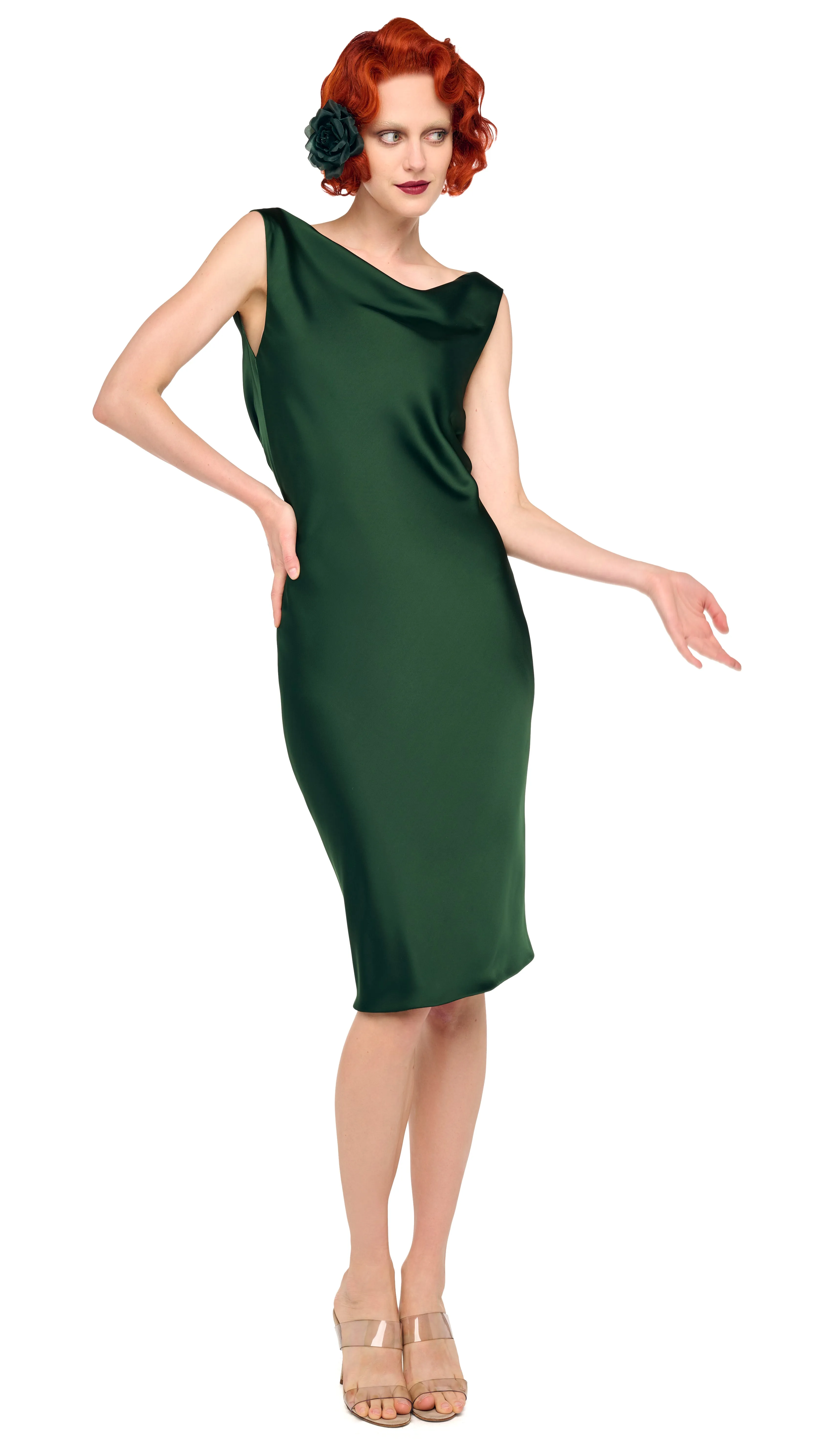 SLEEVELESS LOW BACK DRAPE DRESS sold by Norma Kamali product image thumbnail 5