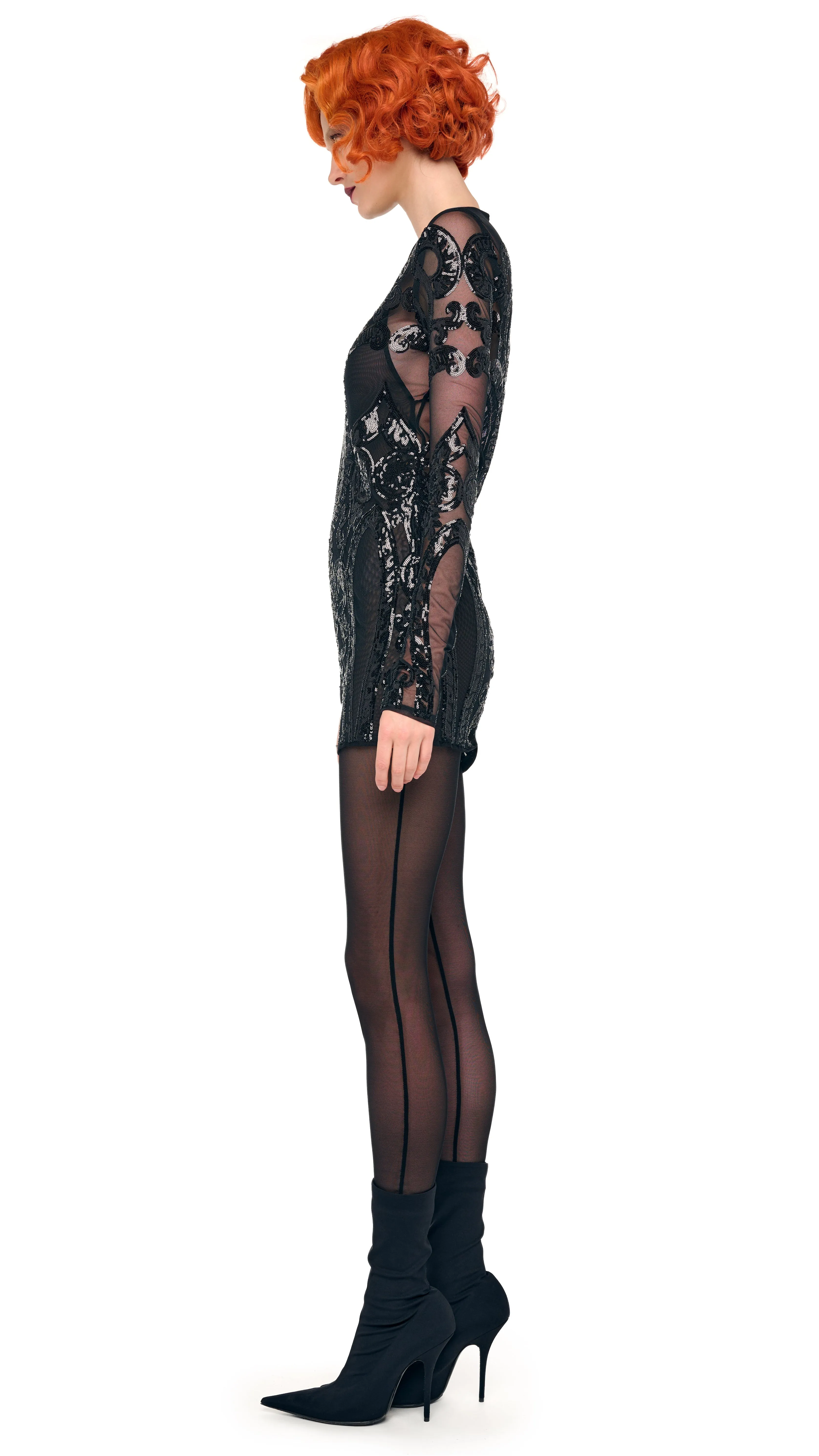 LONG SLEEVE CREWNECK MINI DRESS sold by Norma Kamali product image thumbnail 2