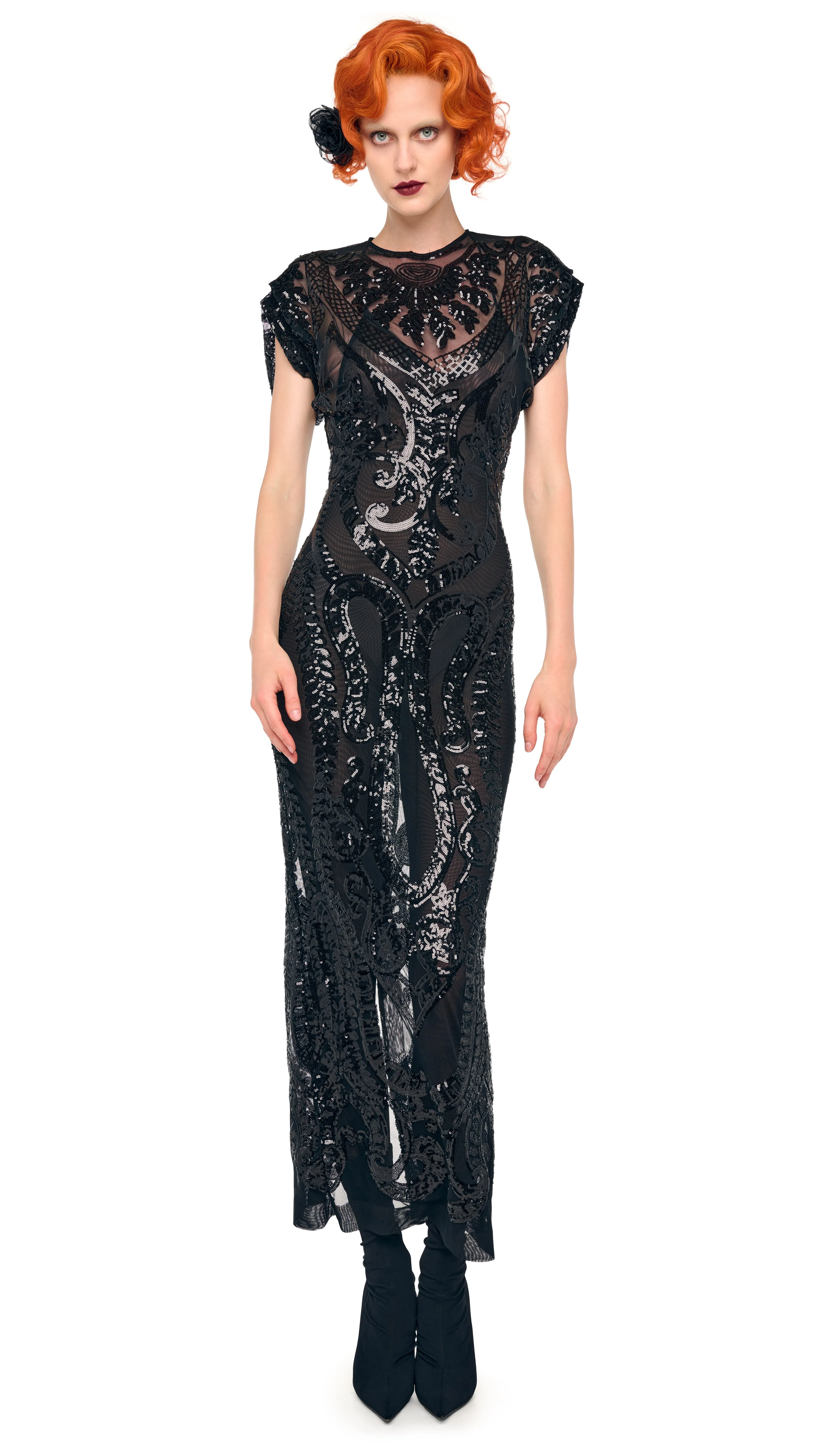 CAP SLEEVE LONG DRESS sold by Norma Kamali