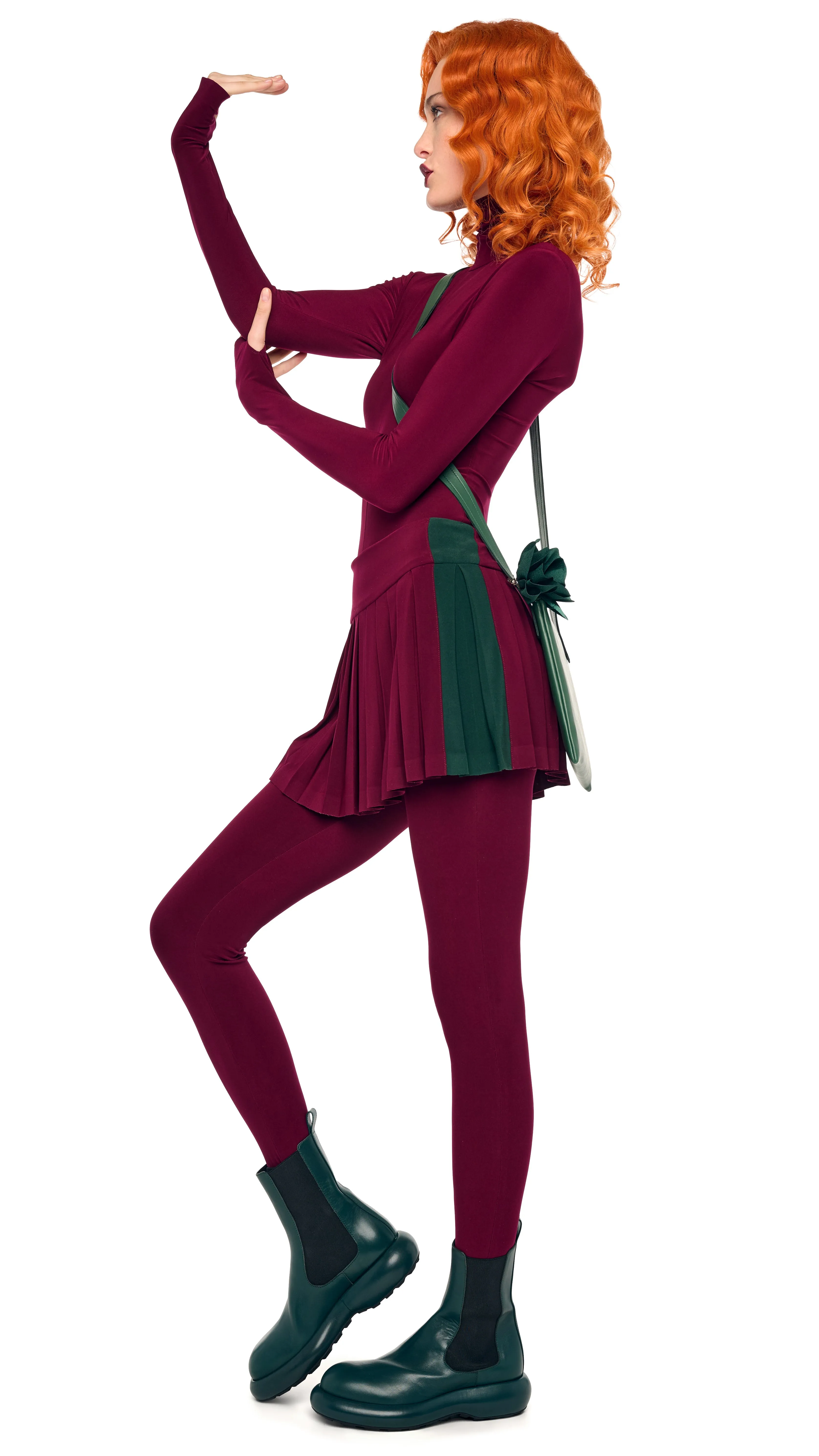 SIDE STRIPE PLEATED PICKLEBALL SKIRT sold by Norma Kamali product image thumbnail 5