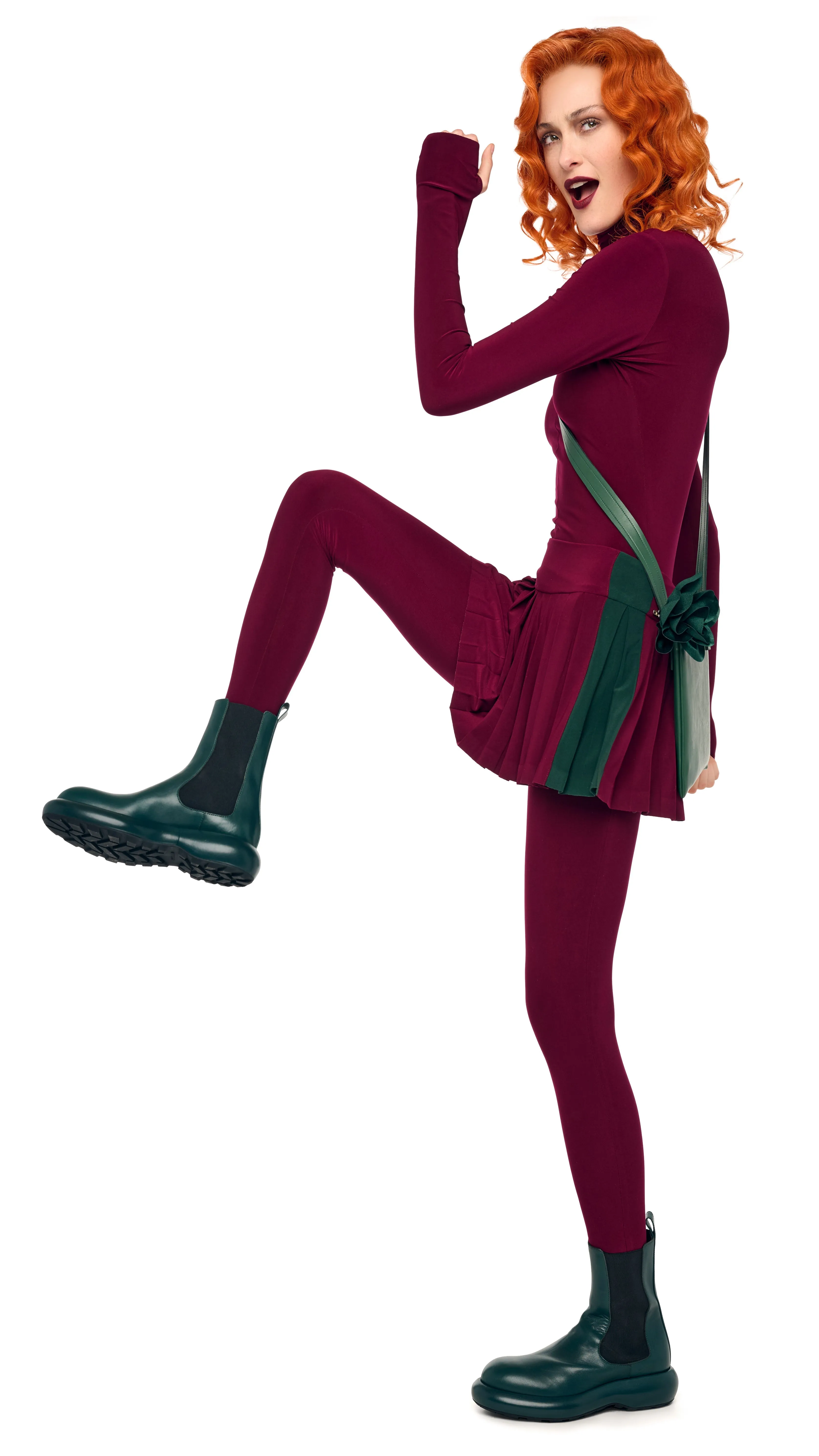 SIDE STRIPE PLEATED PICKLEBALL SKIRT sold by Norma Kamali product image thumbnail 4