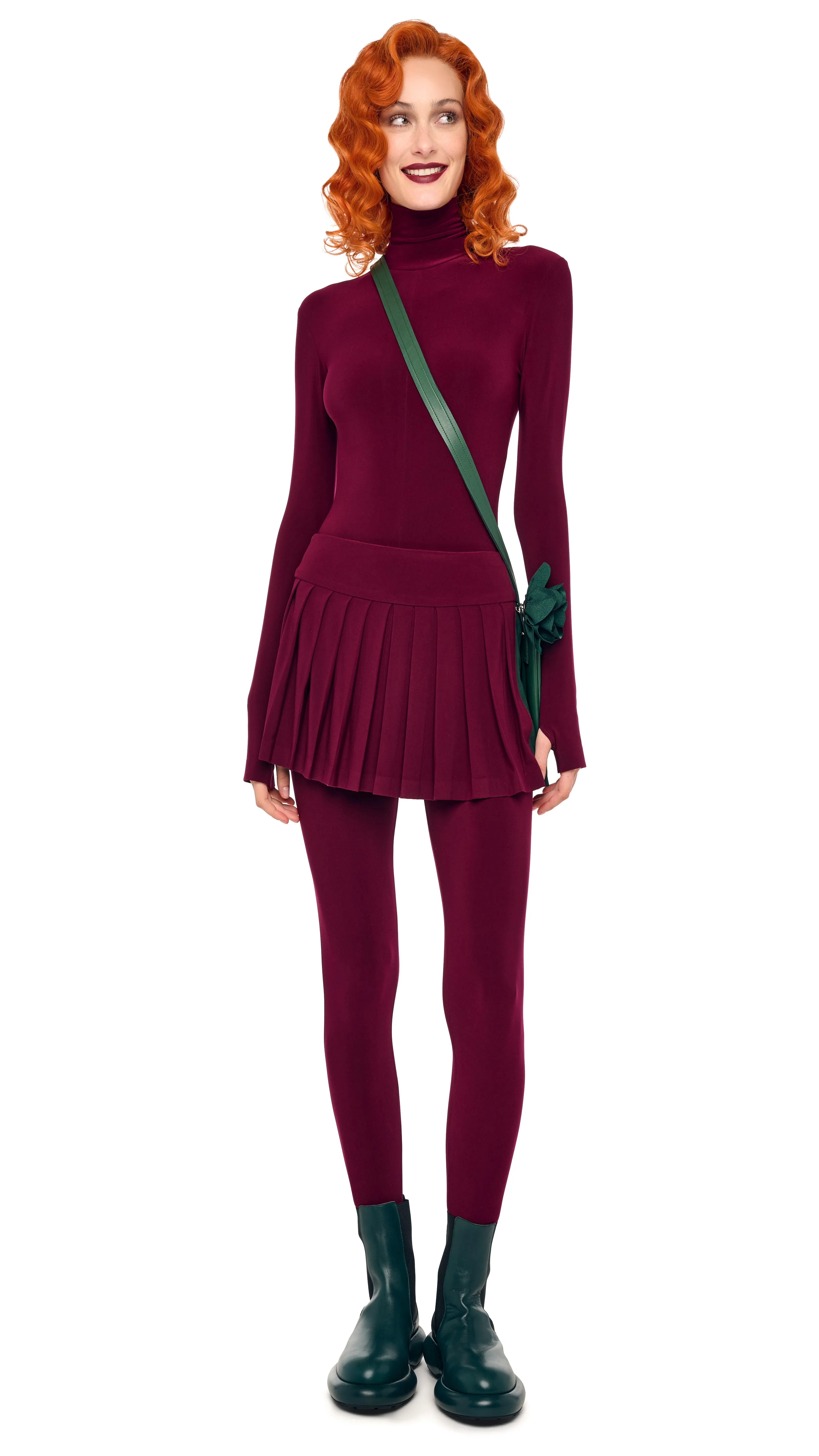 LONG SLEEVE SLIM FIT TURTLE CATSUIT W/ FOOTIE sold by Norma Kamali product image thumbnail 4