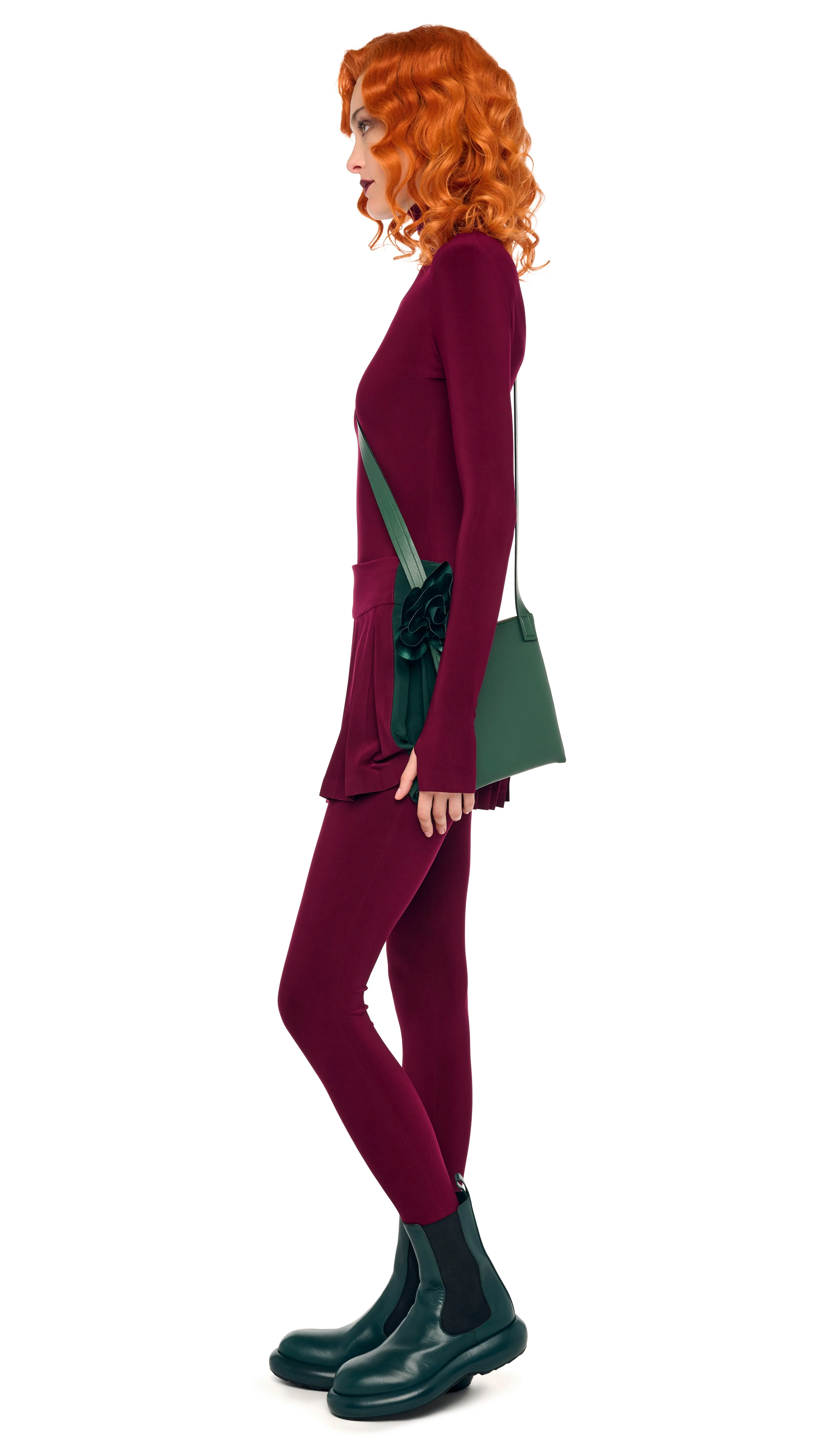 LONG SLEEVE SLIM FIT TURTLE CATSUIT W/ FOOTIE sold by Norma Kamali product image thumbnail 5