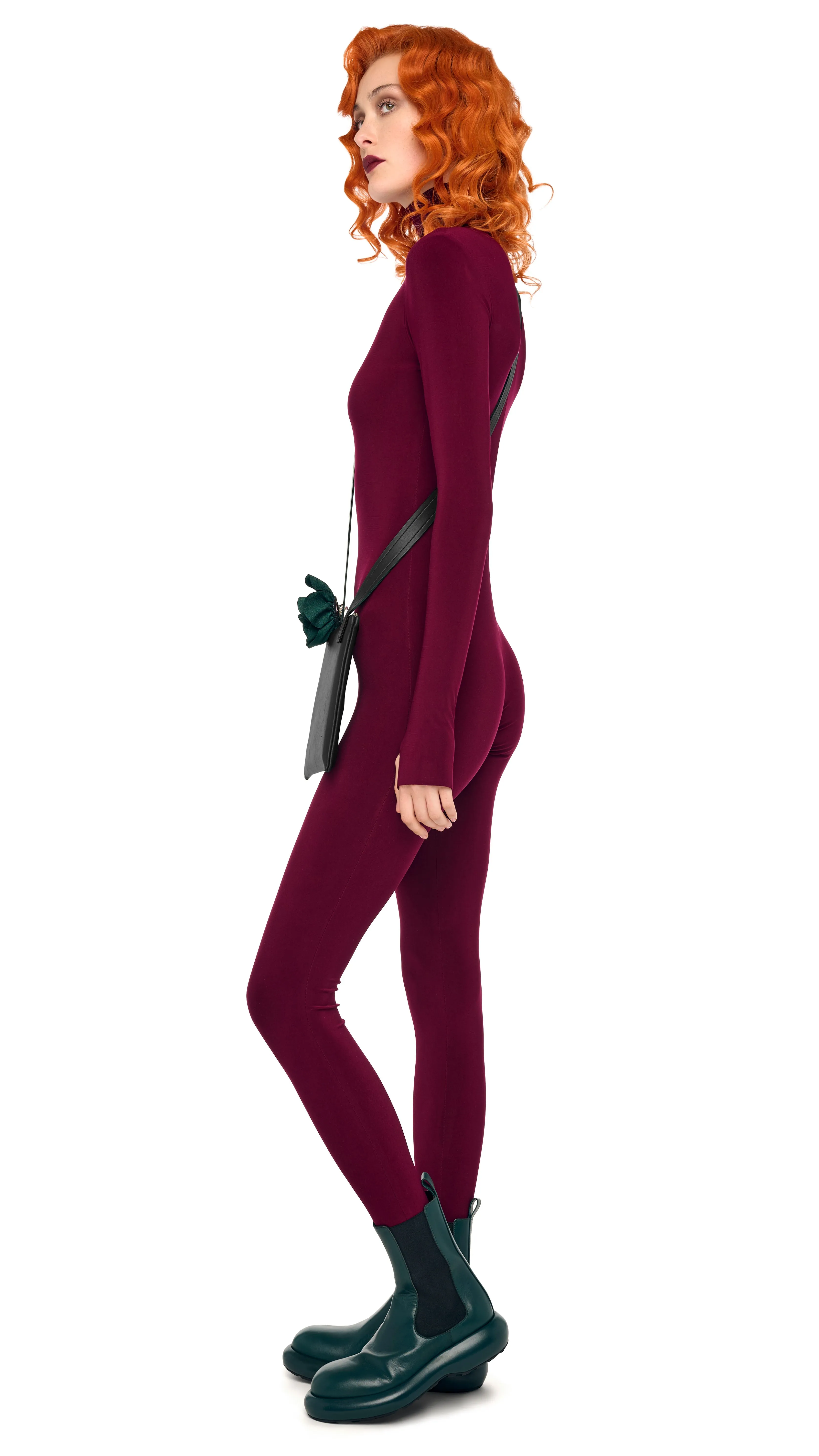 LONG SLEEVE SLIM FIT TURTLE CATSUIT W/ FOOTIE sold by Norma Kamali product image thumbnail 2
