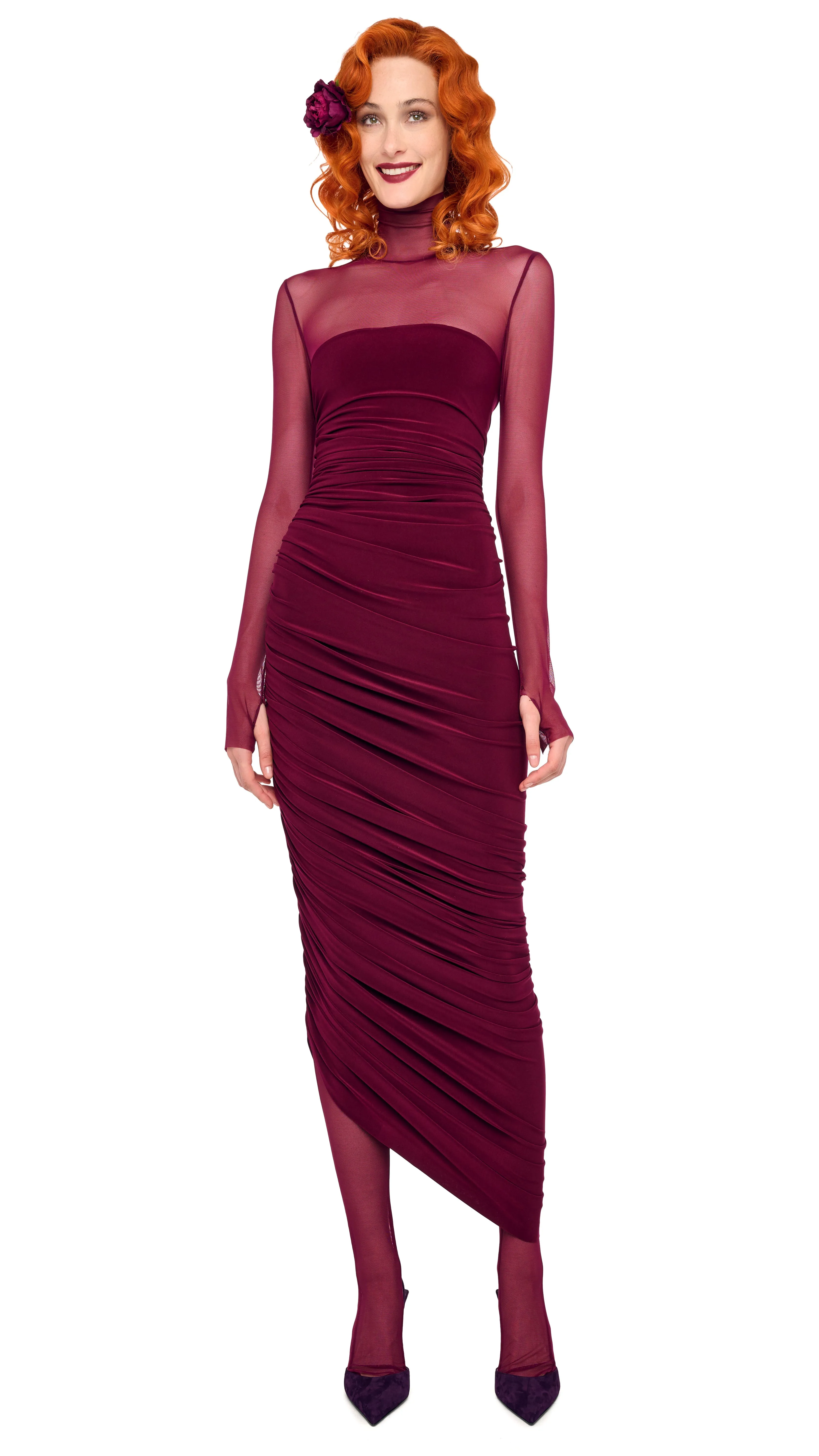 LS TURTLENECK STRAPLESS DIANA GOWN W/ CATSUIT sold by Norma Kamali